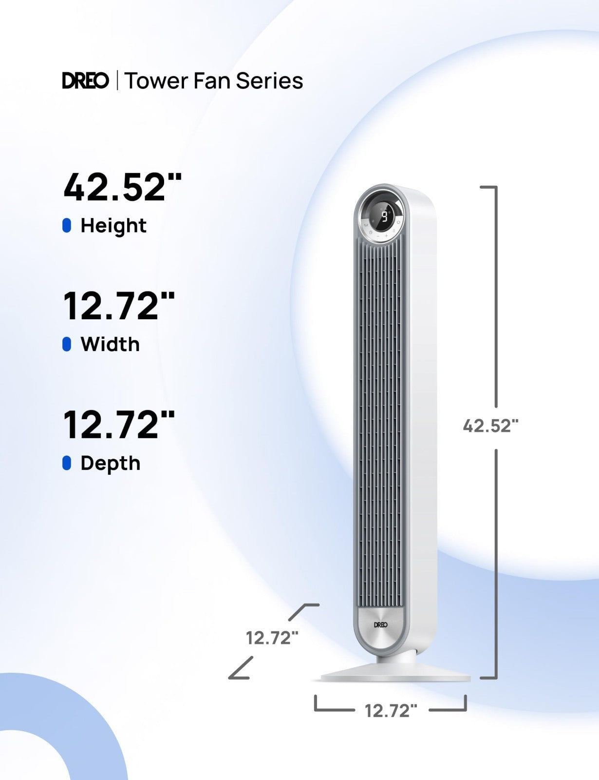 Bladeless Tower Fan with 9 Speeds, 90° Oscillation, 20dB Quiet, 12H Timer   Idea2