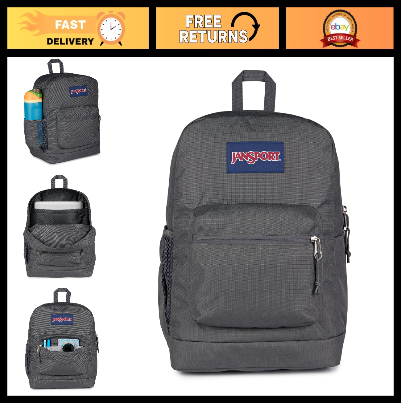 26L Color Blocked Navy Backpack, Durable School Bag, Stylish Travel Rucksack0