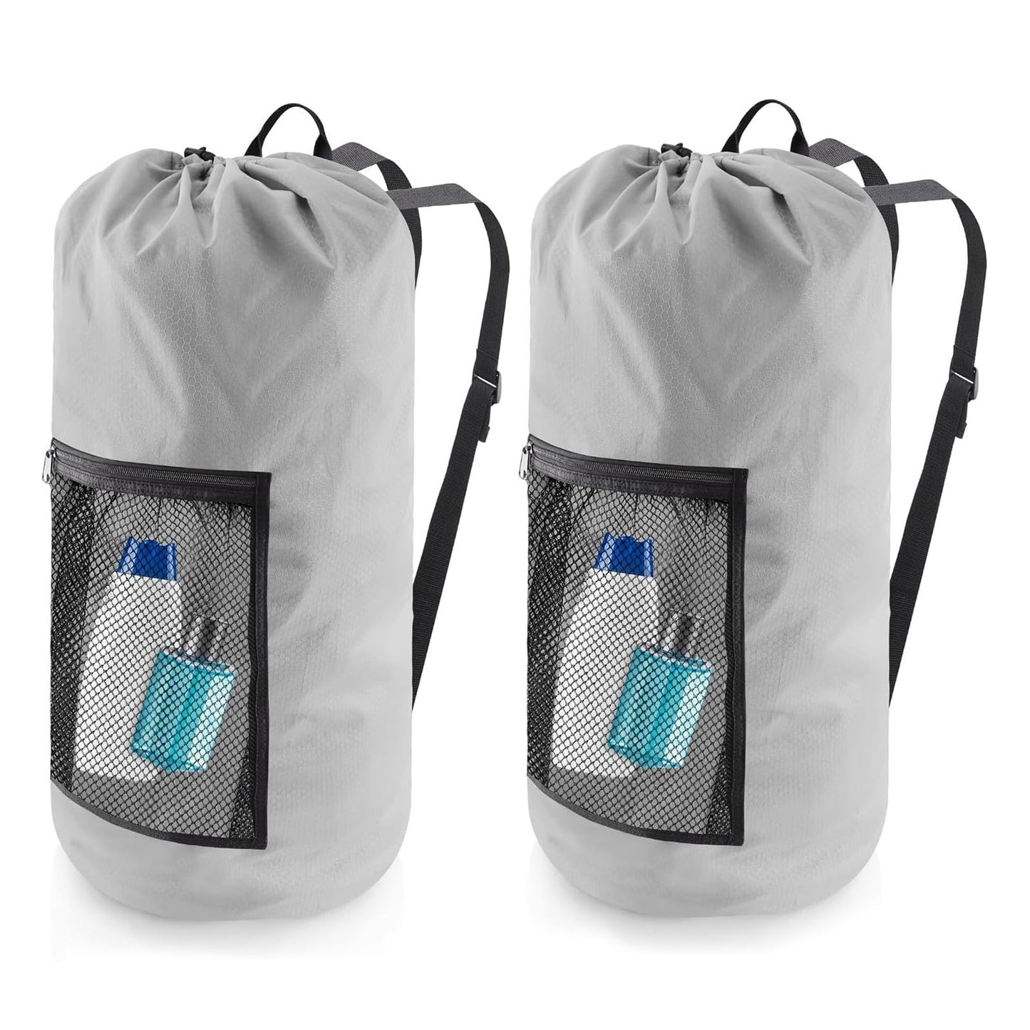 Extra Large Travel Laundry Bag Backpack, 2PCS with Mesh Pocket & Adjustable Stra1