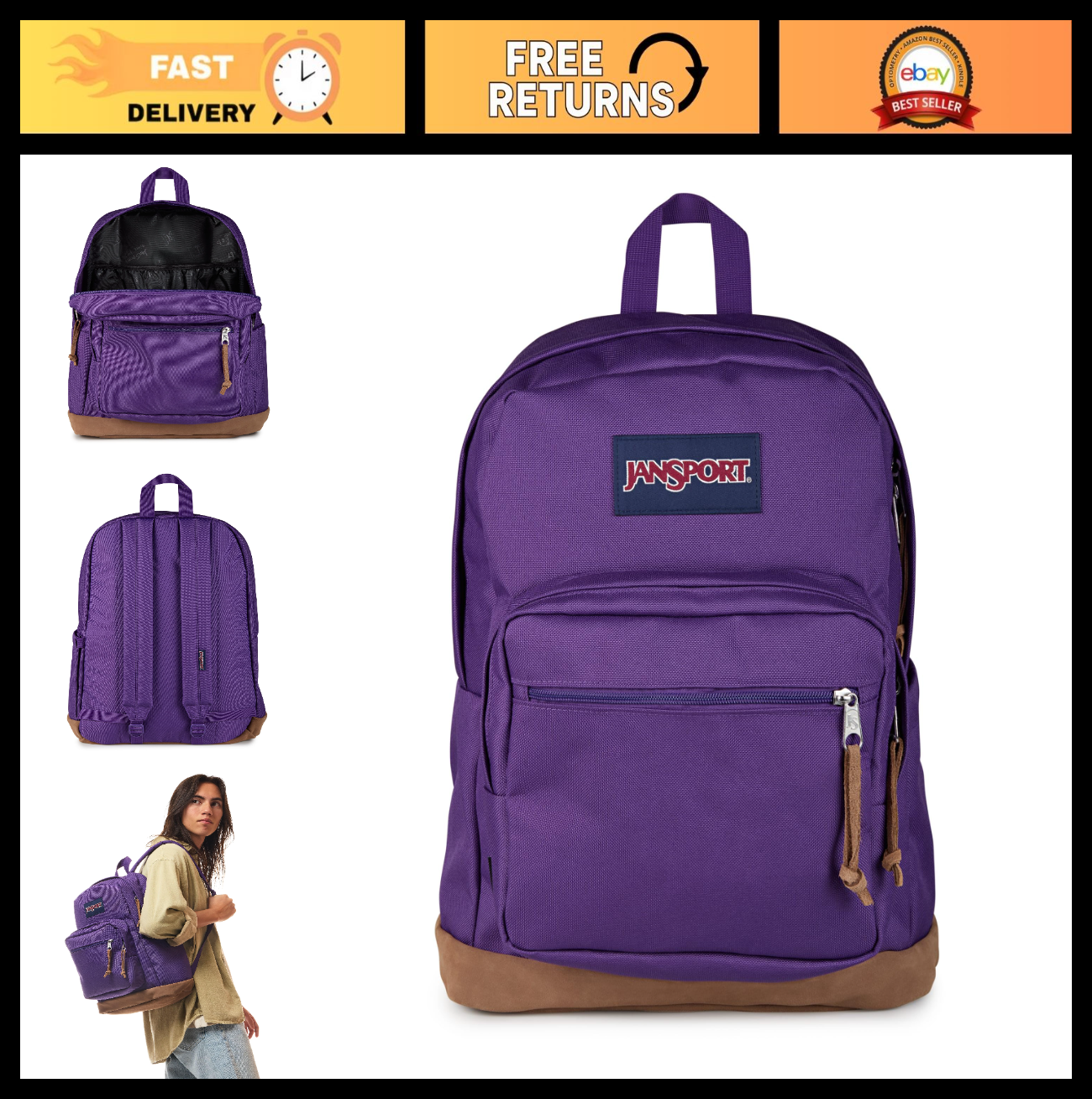 Durable Daypack Backpack with Padded 15" Laptop Sleeve & Water Bottle Pocket   G0