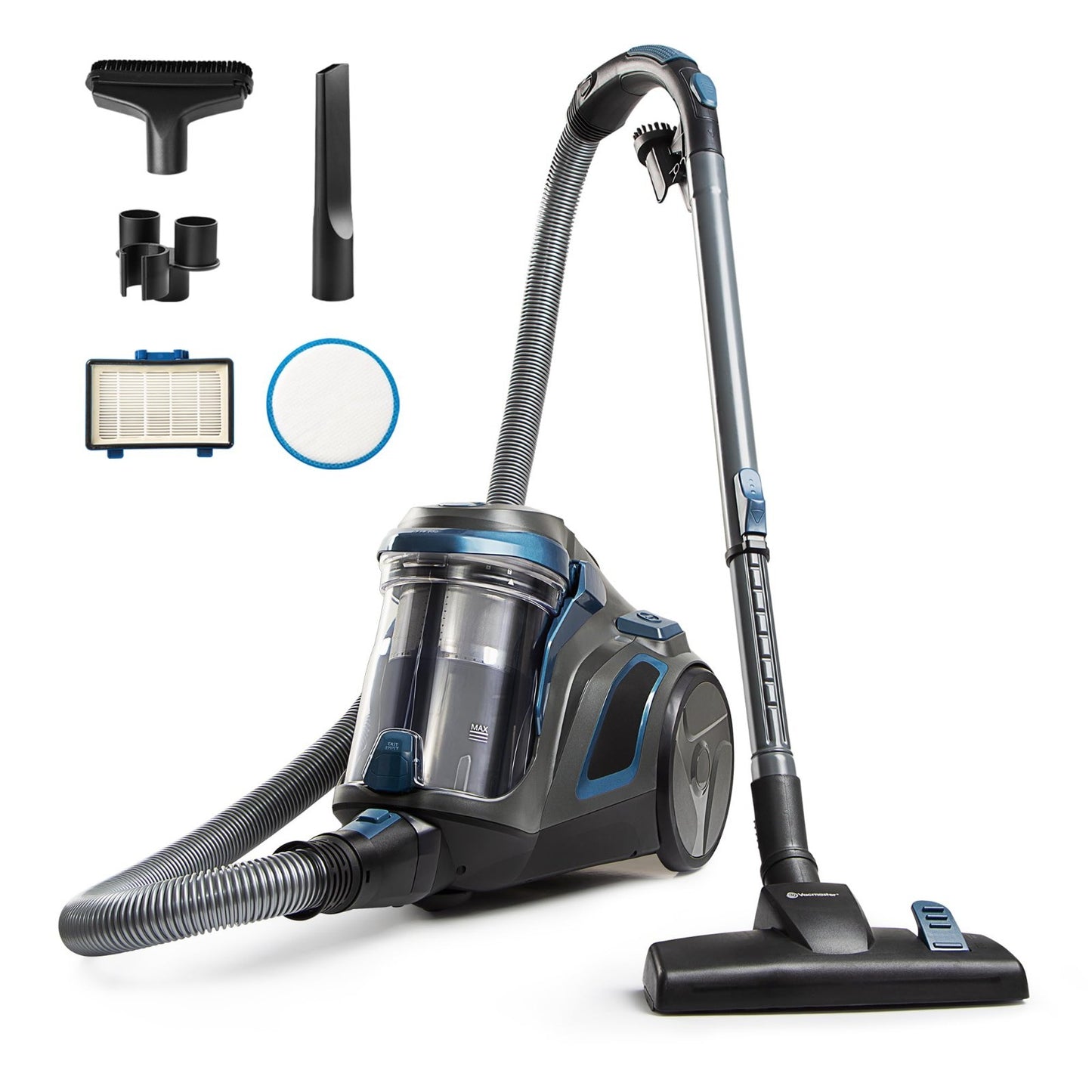 Ultra Silent Bagless Canister Vacuum 60dB, HEPA Filter, Powerful Suction, 16ft C1