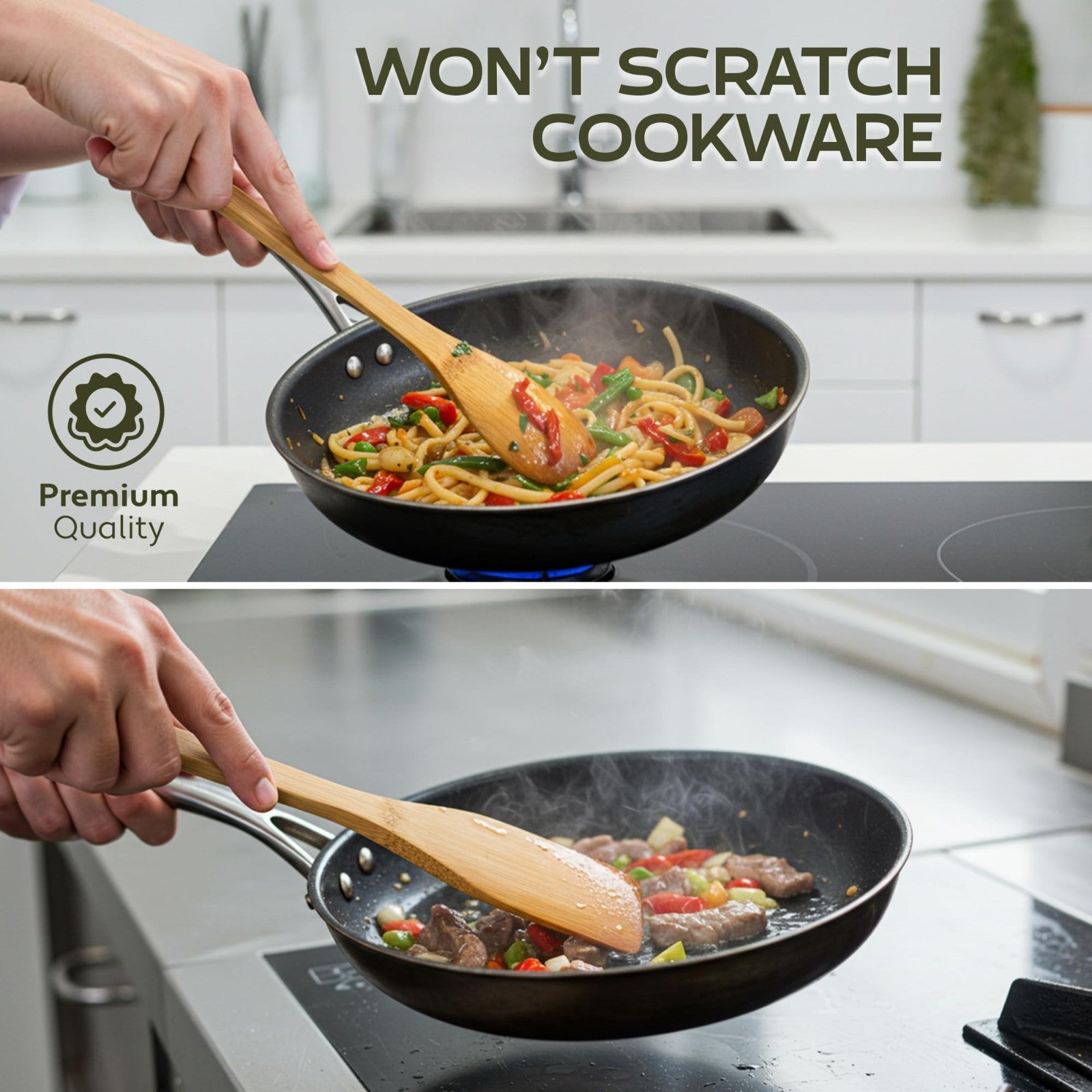 Premium Wooden Cooking Spoons Set of 6   Versatile Utensils for Nonstick Pans3
