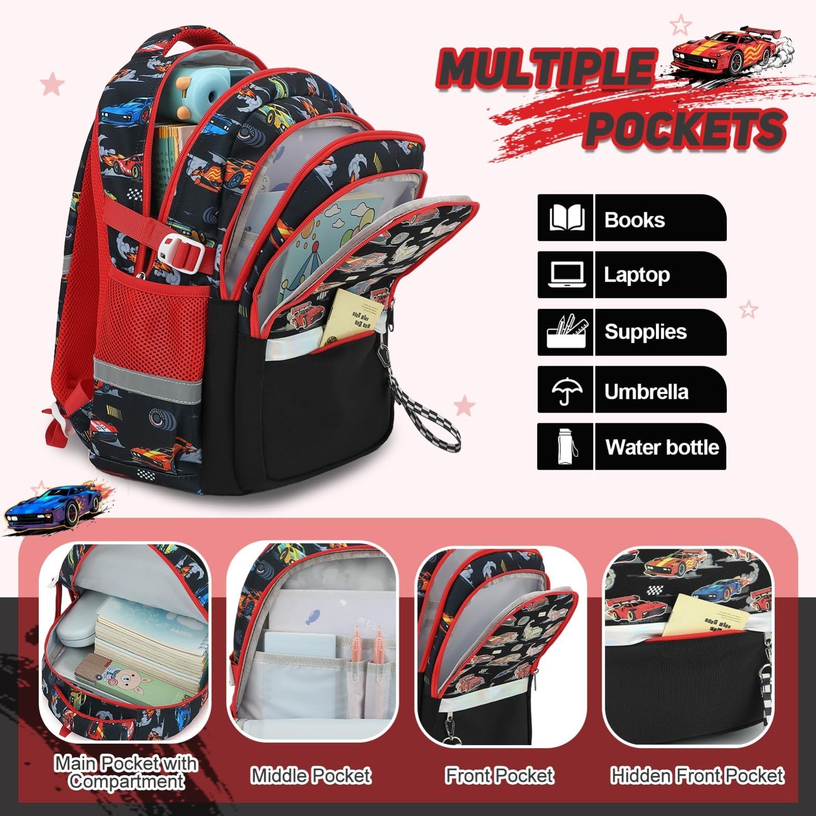 Luminous Boys Backpack Set   3PCS with Lunch Box & Pencil Case   School Gear3