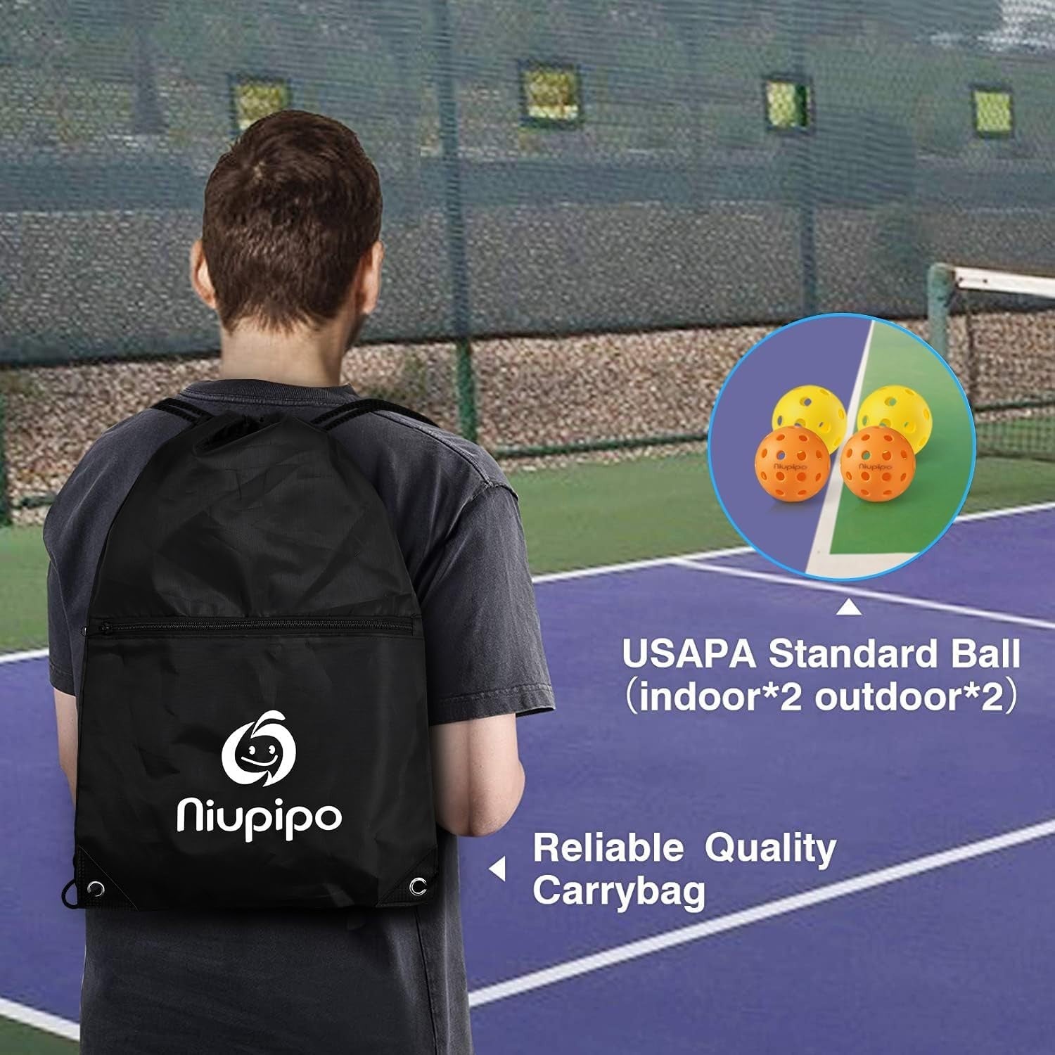 USAPA Approved Pickleball Paddle Set 2 or 4 - Fiberglass, Lightweight, Includes8