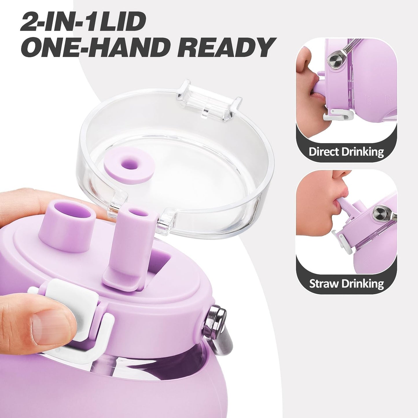 100oz BPA-Free Glass Water Bottle with Time Marker & Silicone Sleeve - 3L Jug3