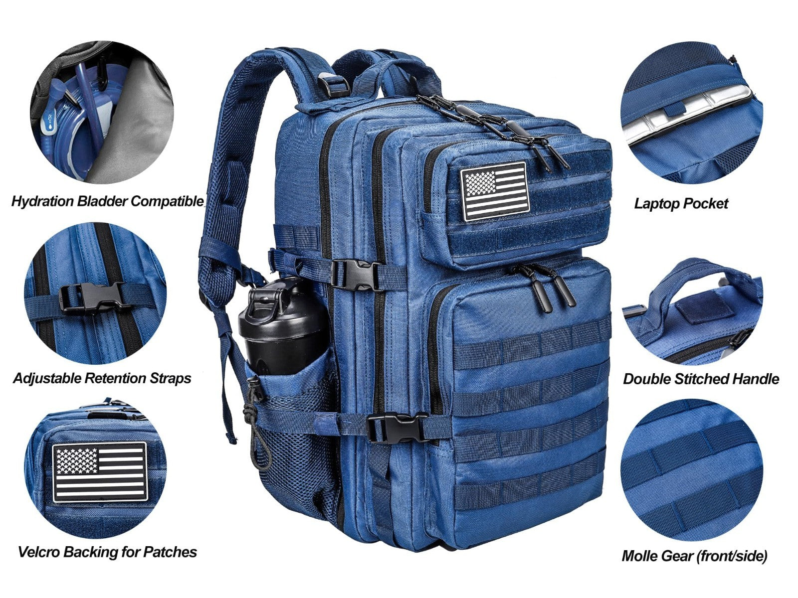 Tactical 45L Military Backpack for Men & Women   3 Day Assault Rucksack, Molle S4