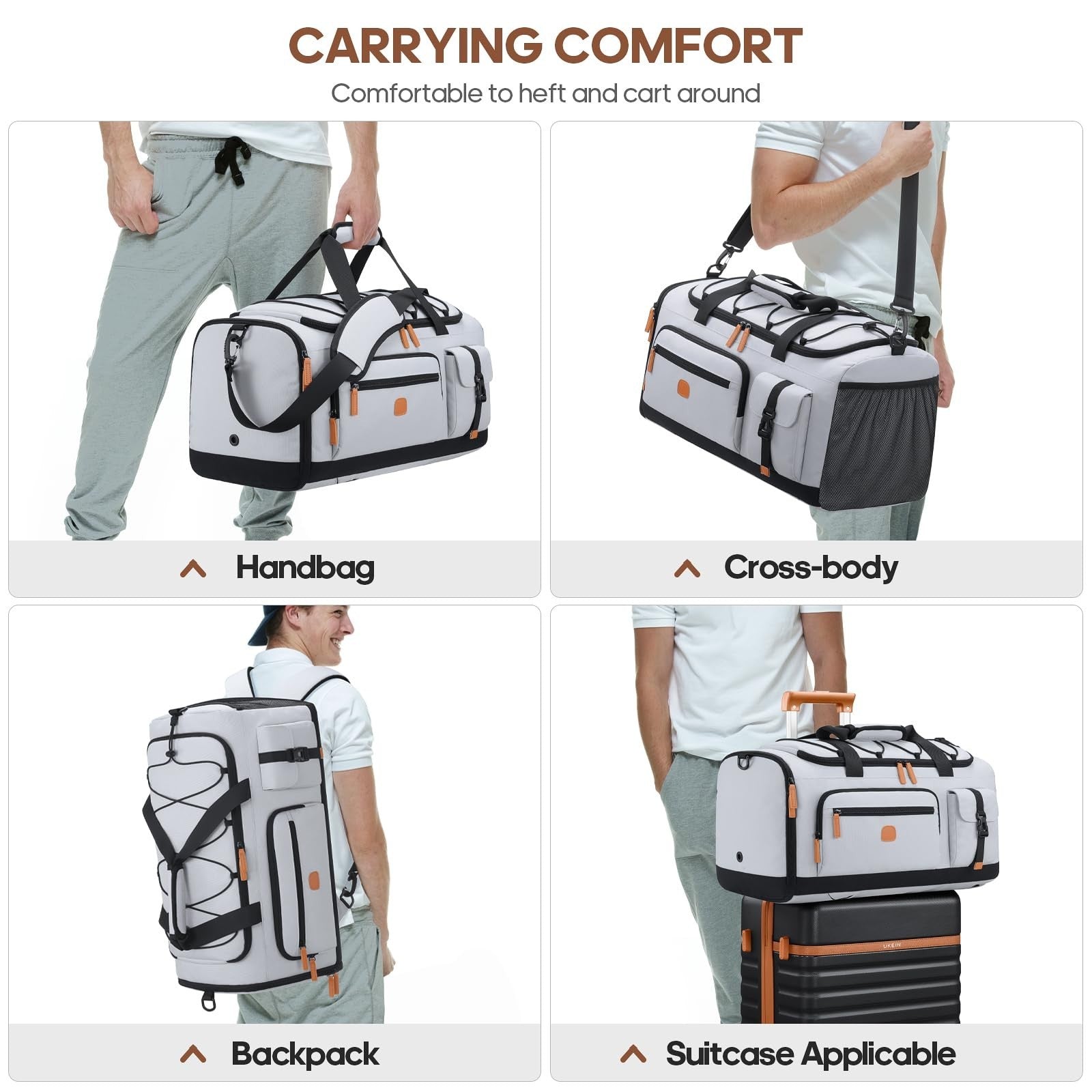 Versatile 3-in-1 Gym Bag with Shoe & Laptop Compartment, Anti-Theft Duffle Backp3