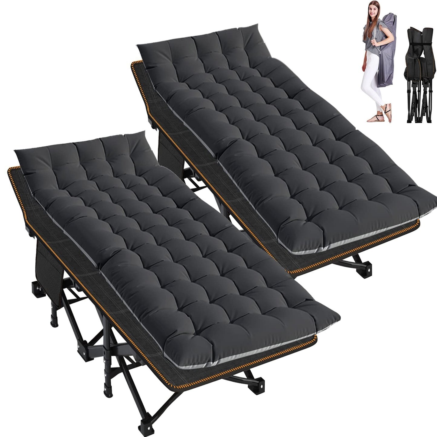 Folding Camping Cot for Adults   28" Wide, Heavy Duty Steel Frame, 800 lbs Capac1