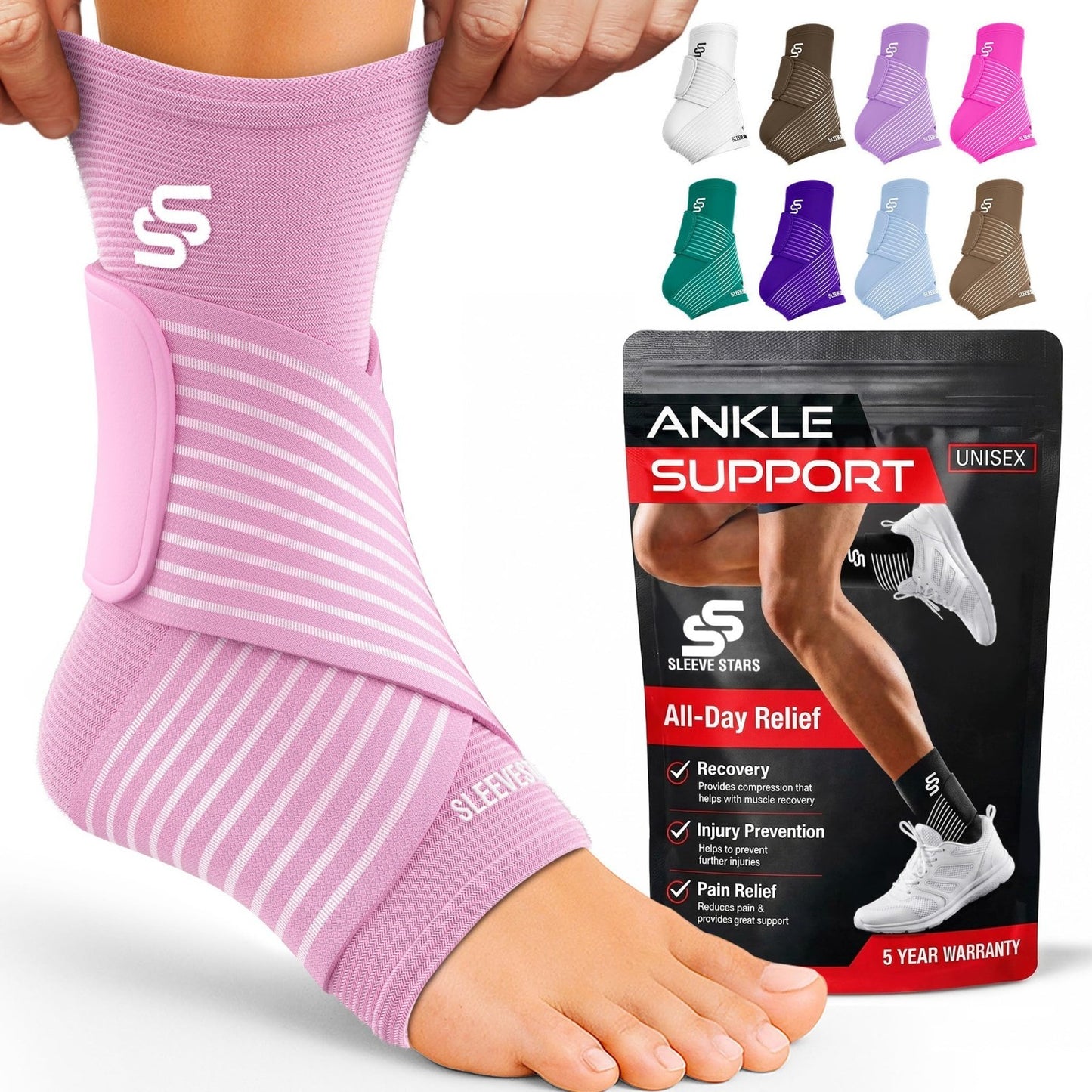 Adjustable Ankle Brace for Sprains & Plantar Fasciitis Relief, Compression Sleev1