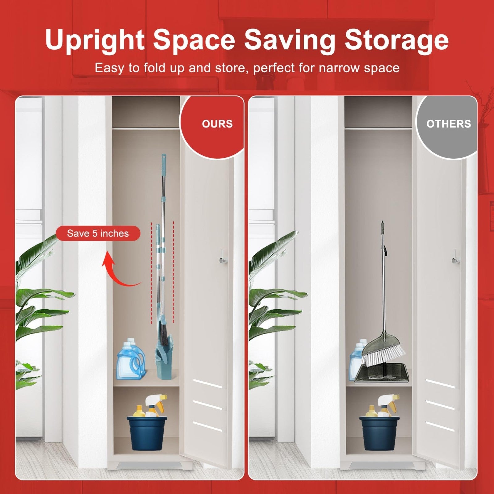Heavy Duty Broom and Dustpan Set - Self-Cleaning Combo for Kitchen, Office, Lobb6