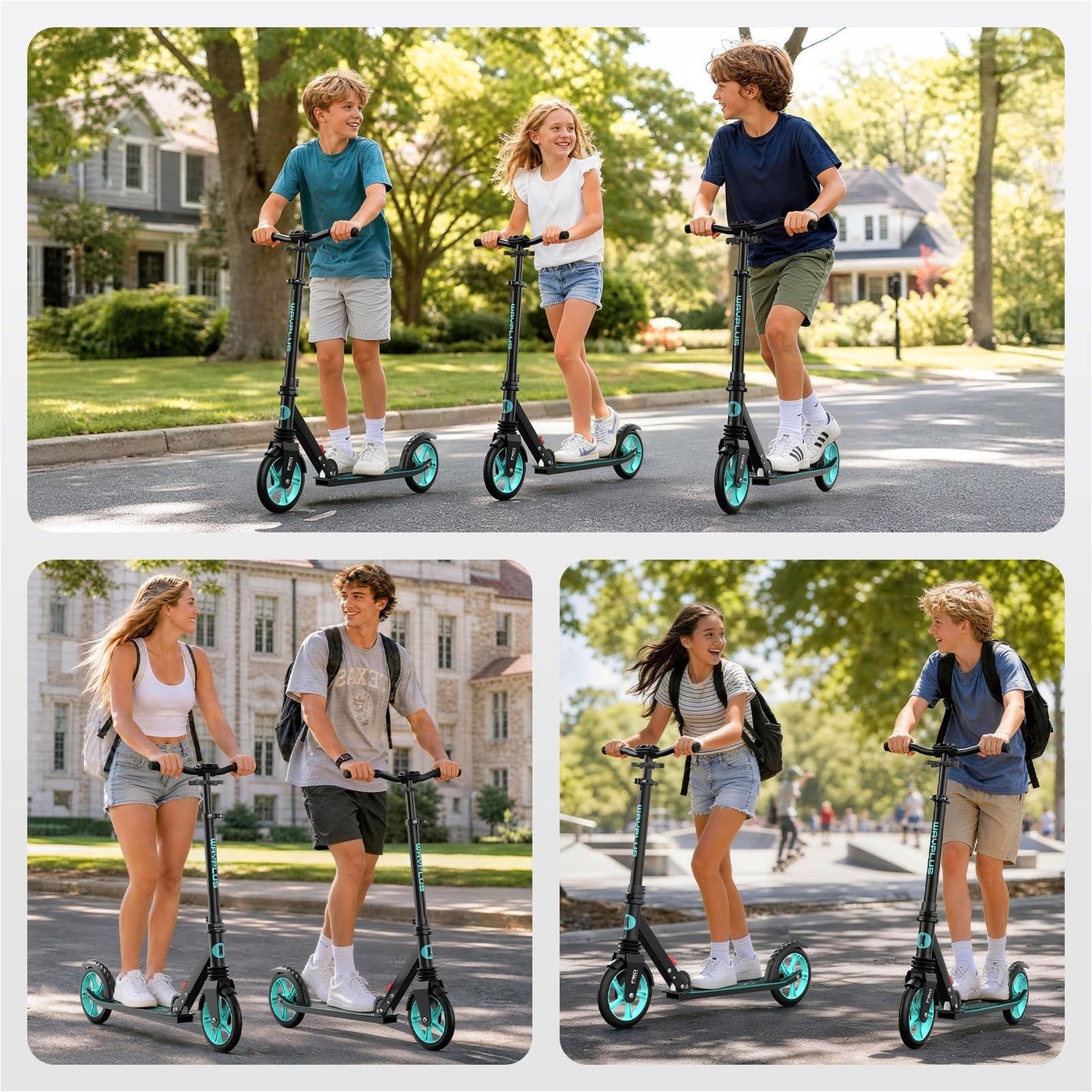 Kick Scooter for Kids, Teens & Adults - 8" Big Wheels, 240lb Capacity, Ages 6+4