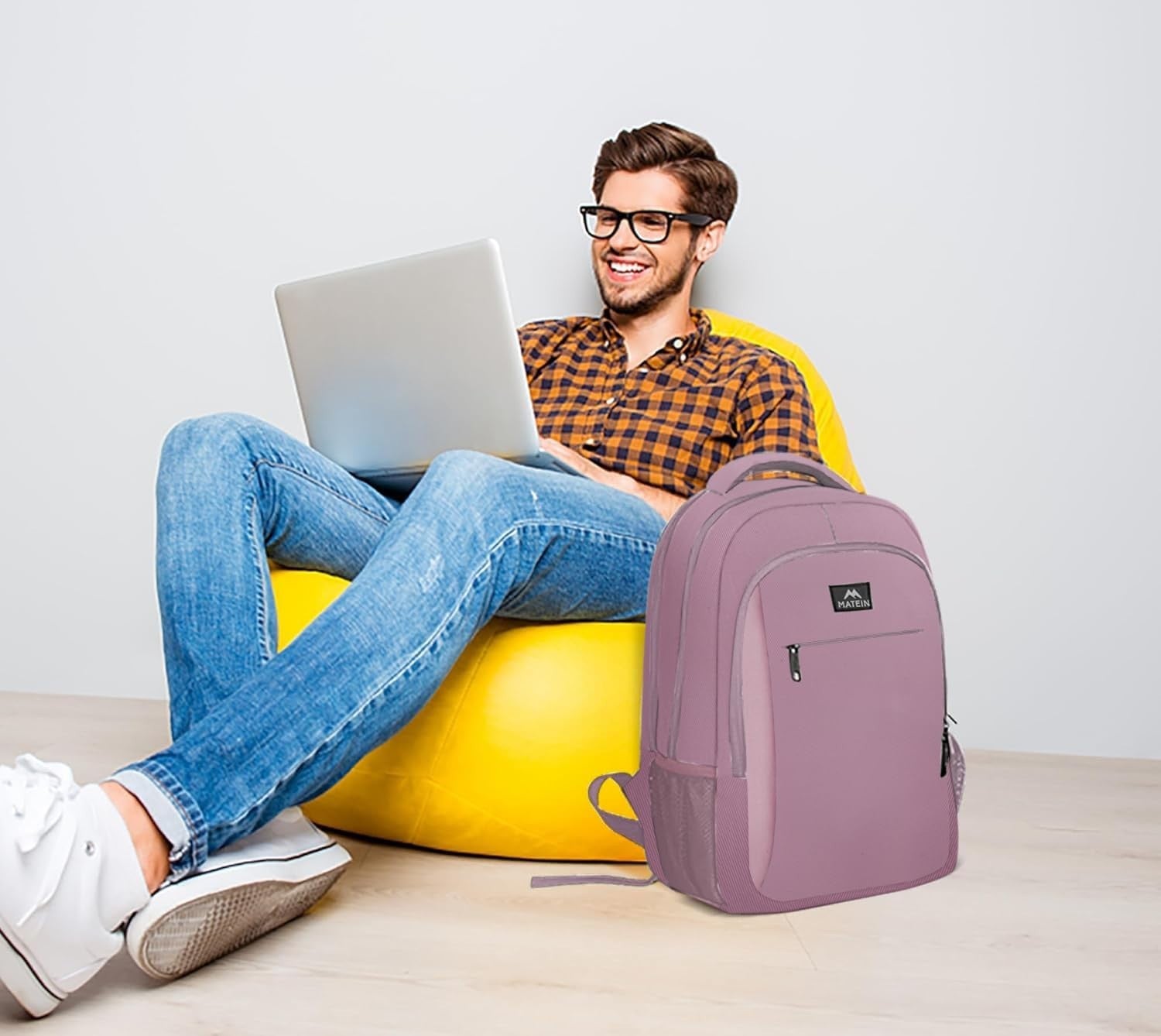 Dark Purple Underseat Backpack for 15.6" Laptop, Travel Personal Item Bag4