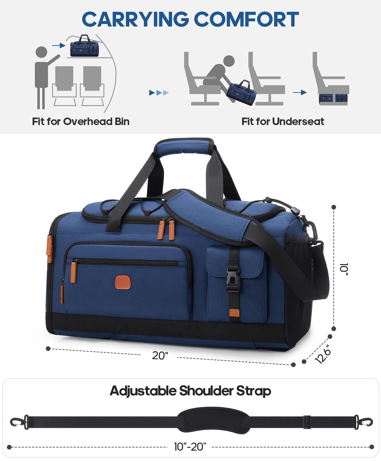 Versatile 3-in-1 Gym Bag with Shoe & Laptop Compartment, Anti-Theft Duffel Backp6