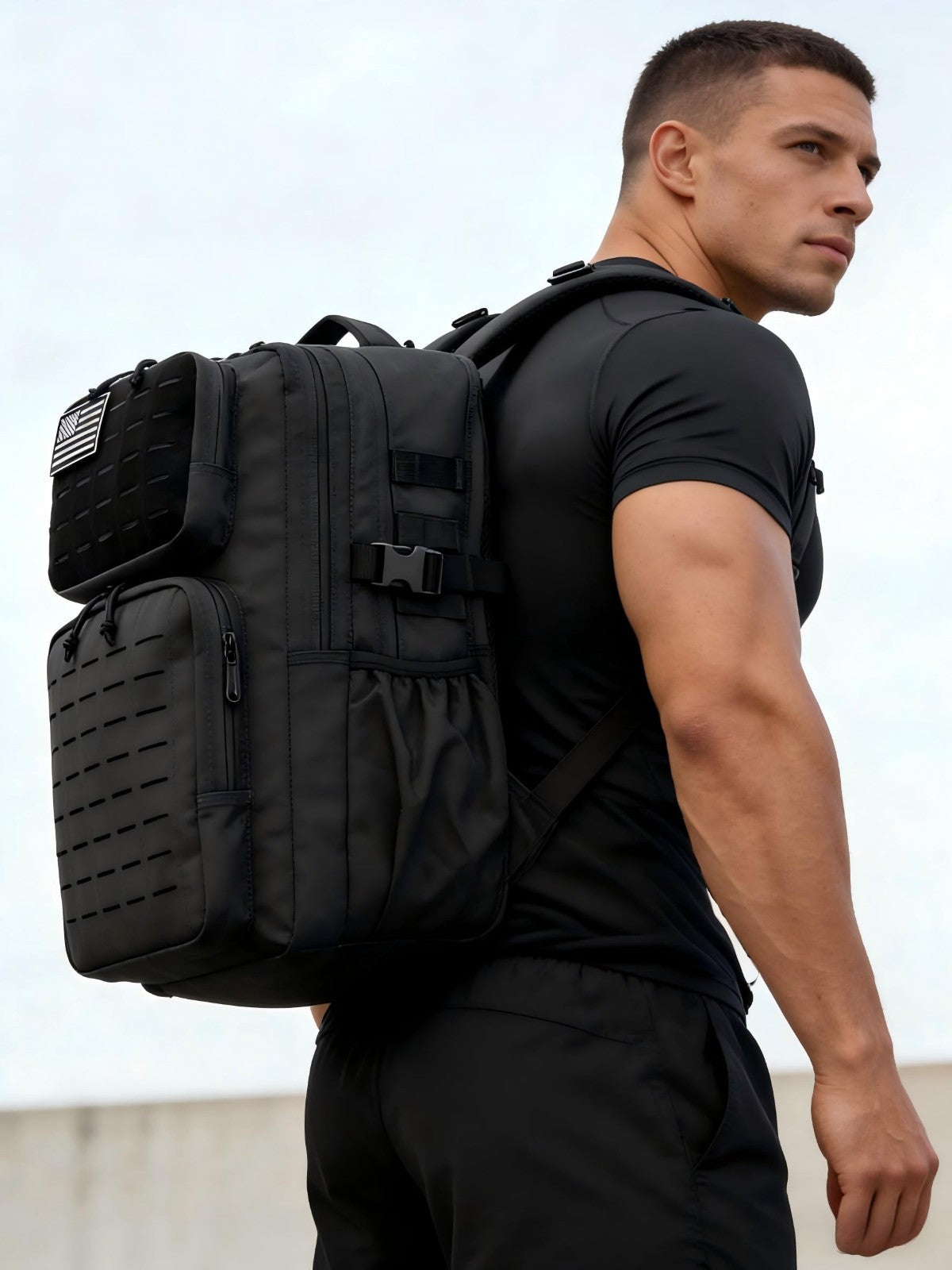 Waterproof Military Tactical Backpack 35L, MOLLE Assault Pack with Water Bottle2