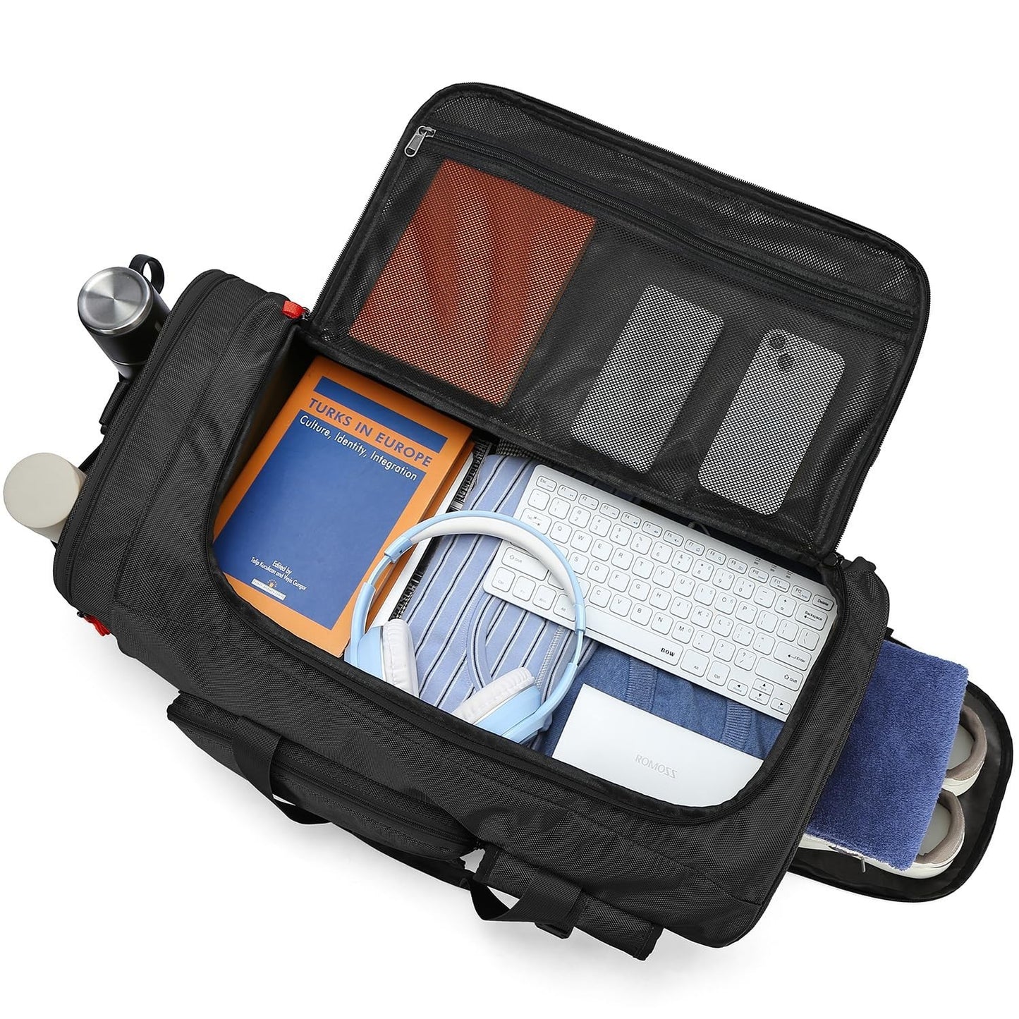 Large 70L Duffle Bag Backpack for Travel   Heavy Duty Gym Bag with Shoe Compartm3