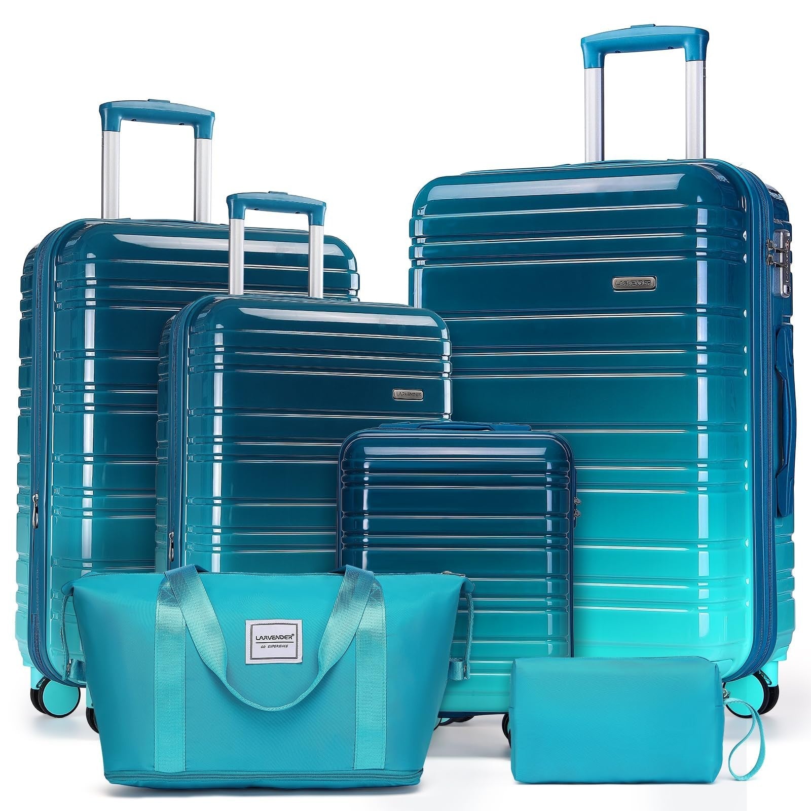 6-Piece Expandable Luggage Set - Lightweight Hardshell Suitcases, TSA Lock, 360°0