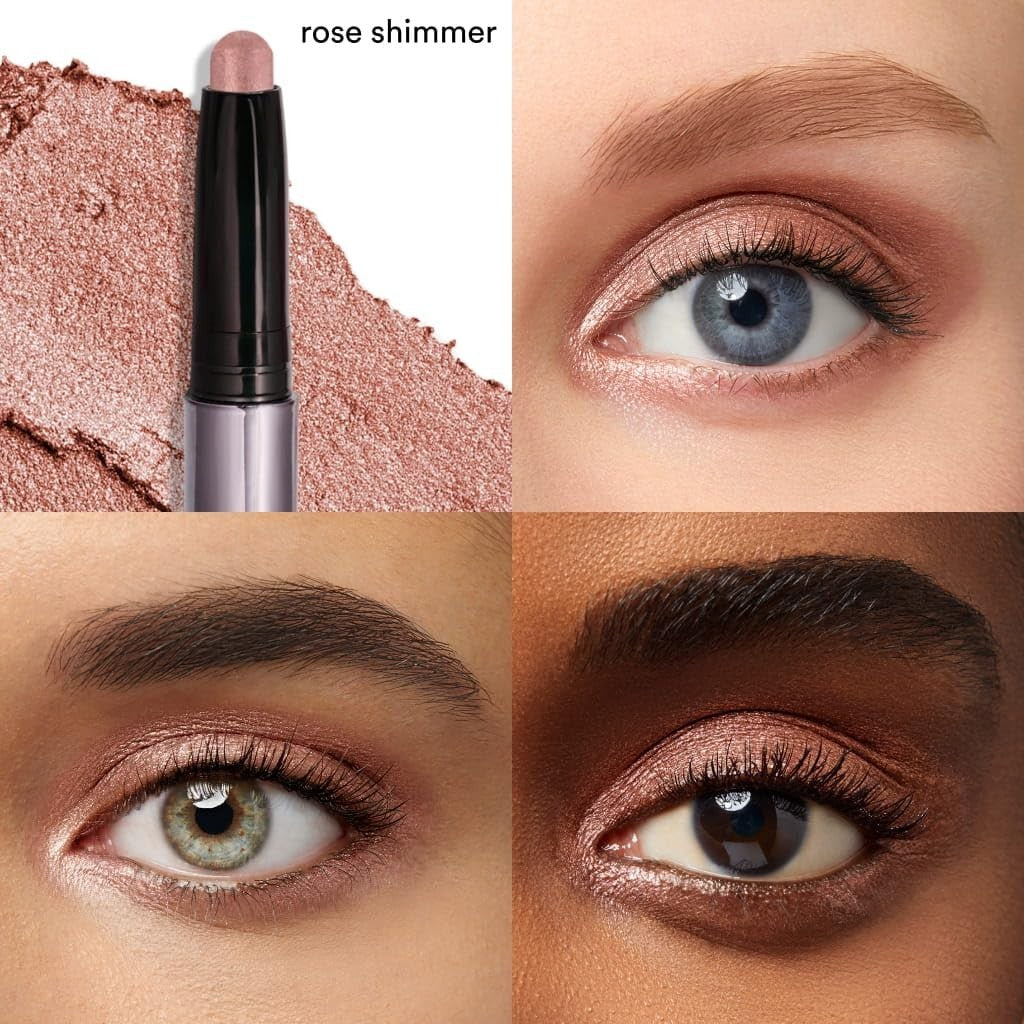 Crème-to-Powder Eyeshadow Stick - Rose Shimmer, Long-Lasting, Easy Application2