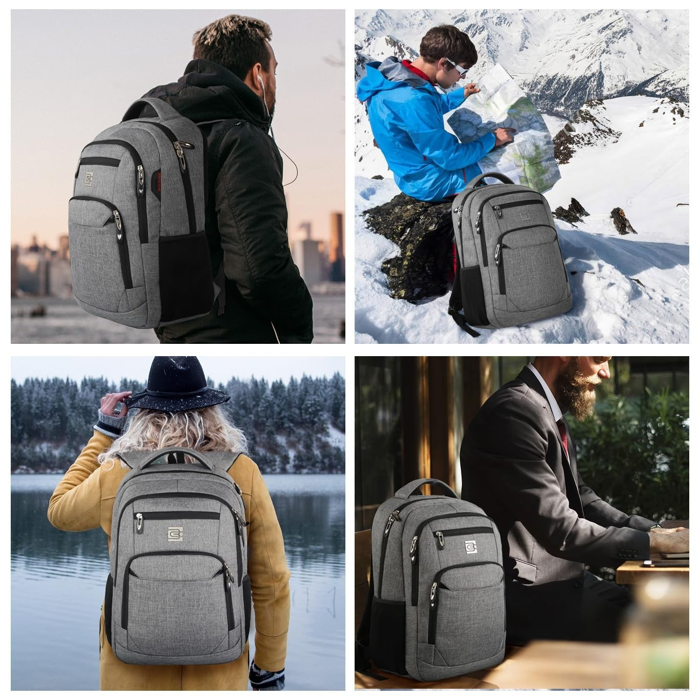 17" Slim Anti Theft Laptop Backpack for Business & College, Water Resistant, Sty6