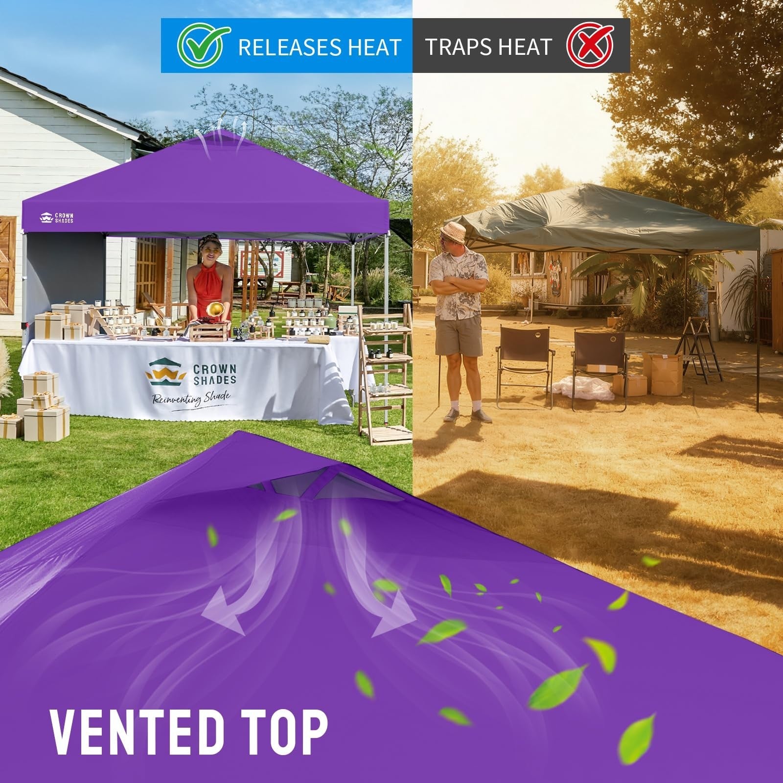 10x10 Pop Up Canopy Tent with Side Wall, Easy Setup Outdoor Gazebo, Beach Shade,6