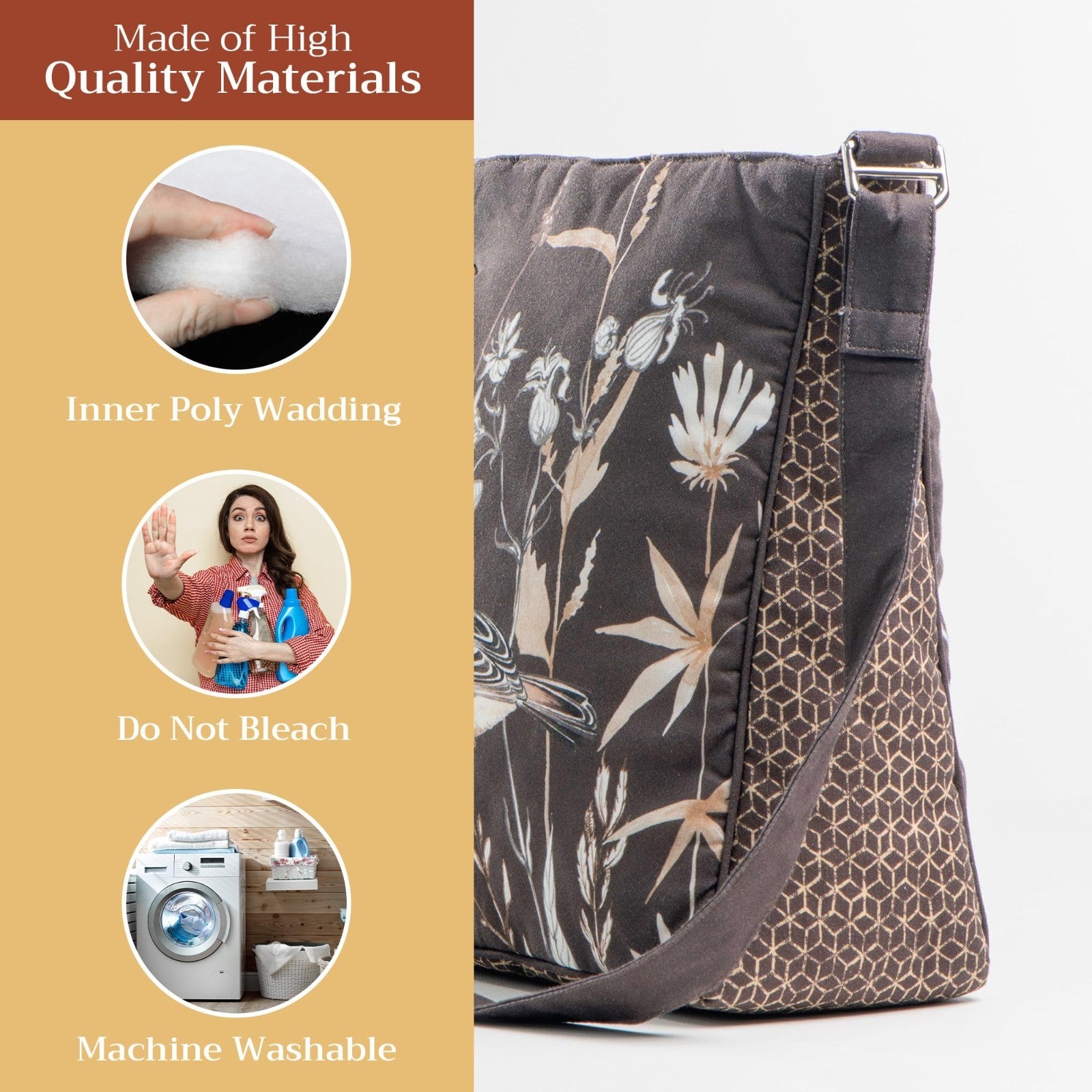Stylish Cotton Shoulder Bag for Women   Versatile Handbag, Everyday Use, Fashion12