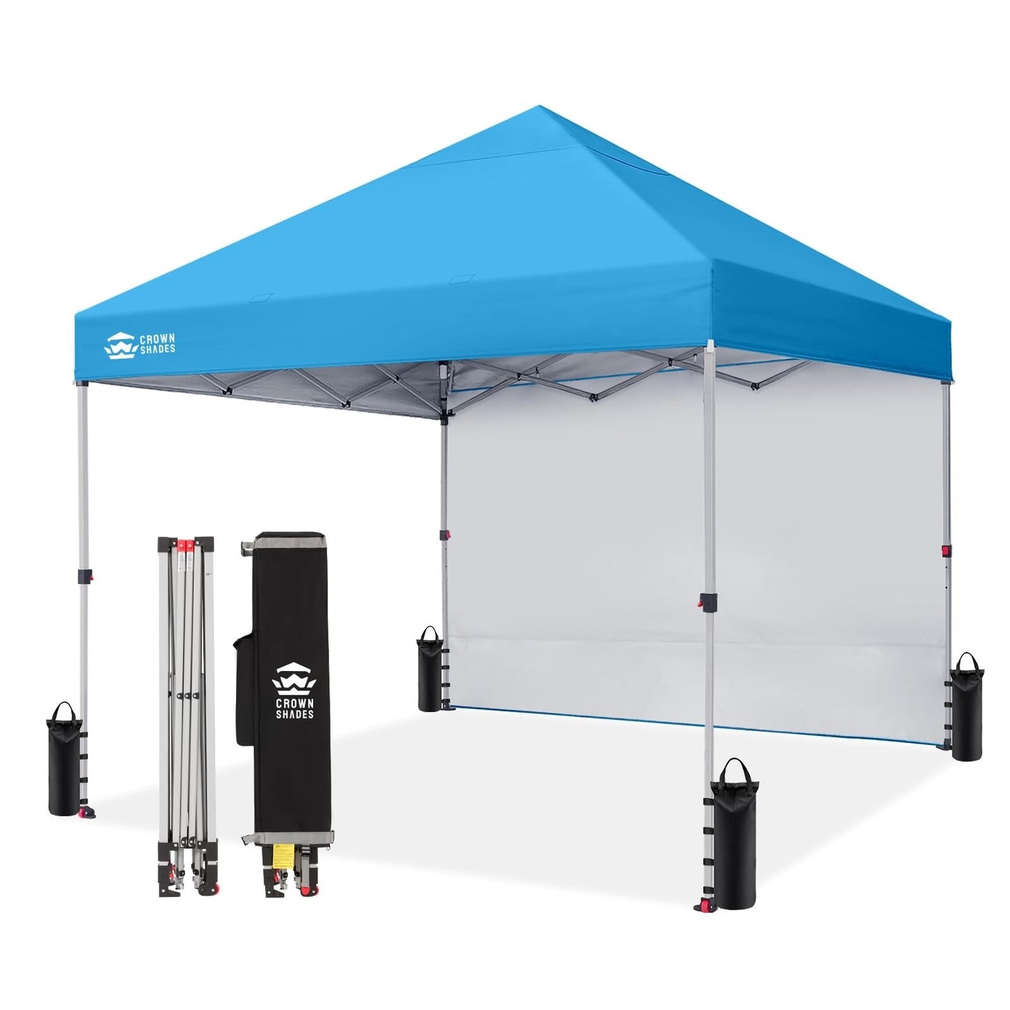 8x8 Pop Up Canopy Tent with Side Wall, Easy Setup Outdoor Shelter for Events, Be1