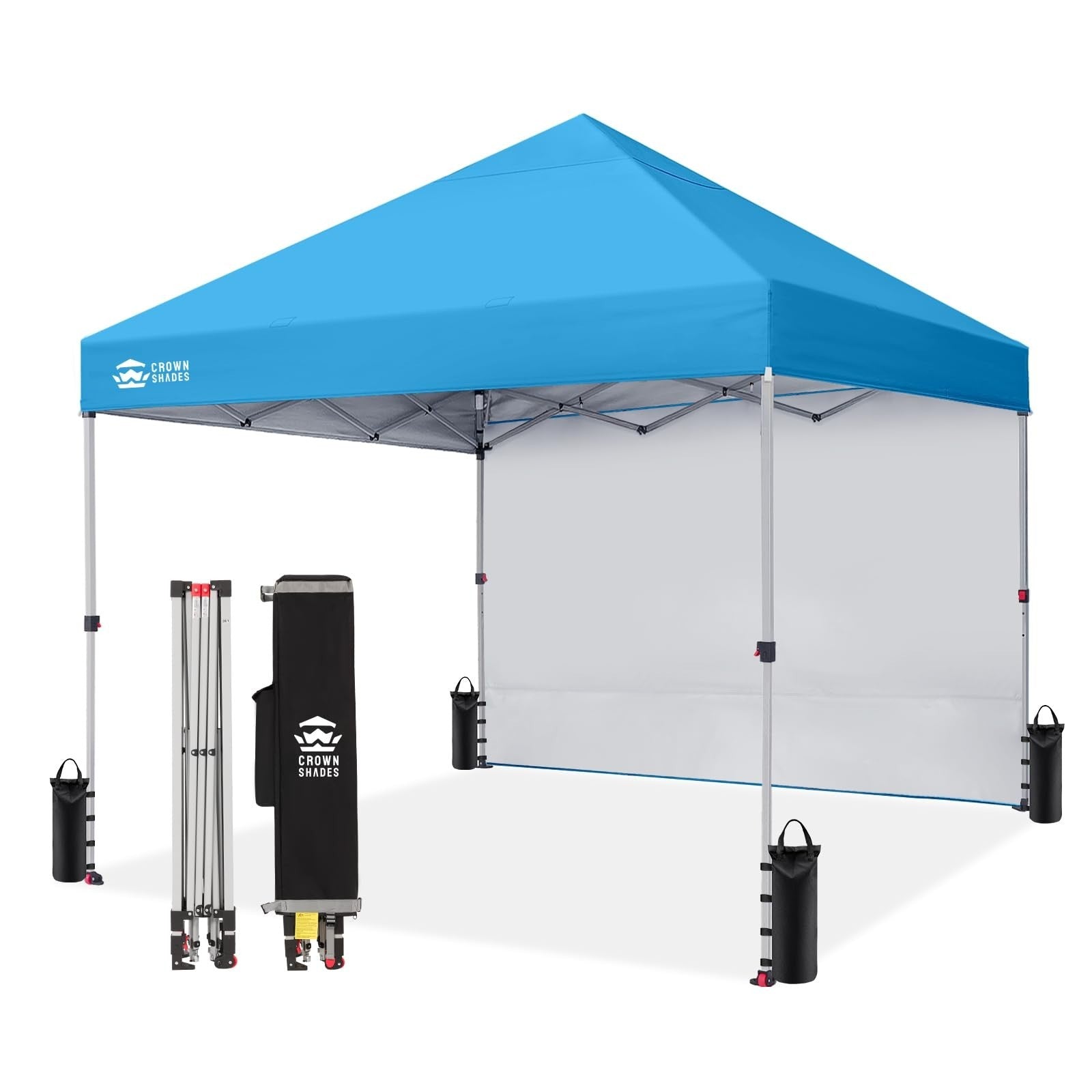 8x8 Pop Up Canopy Tent with Side Wall, Easy Setup Outdoor Shelter for Events, Be1