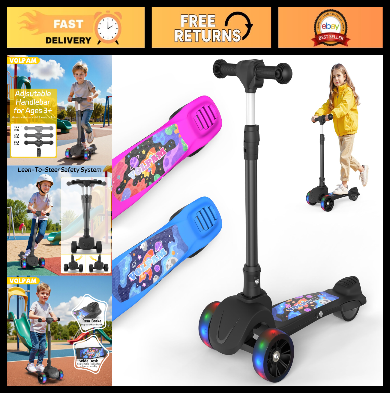 Electric Scooter for Adults, 350W/500W Motor, Long Range 5-28 Miles, 19 MPH Spee0