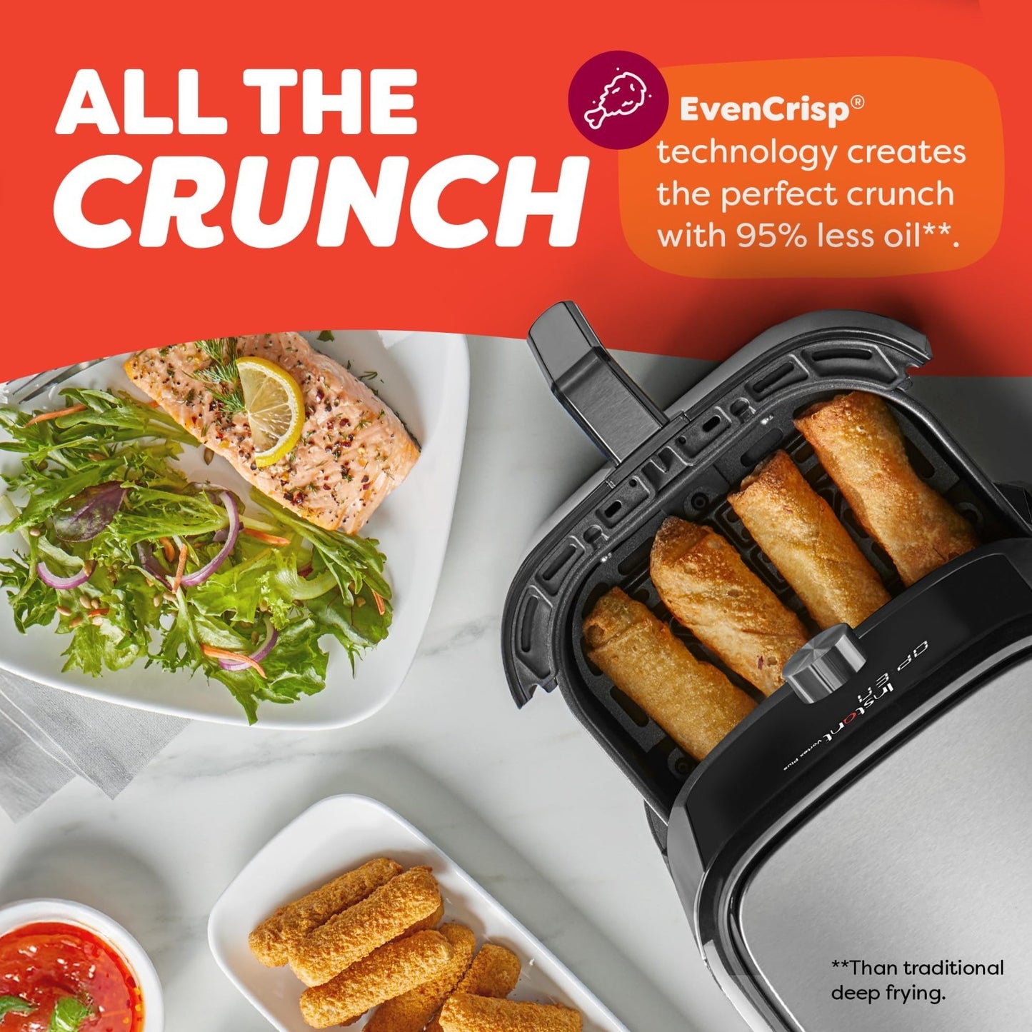 6-in-1 Mini Air Fryer 4QT, Custom Programs, Crisps, Broils, Roasts, Bakes, Recip6