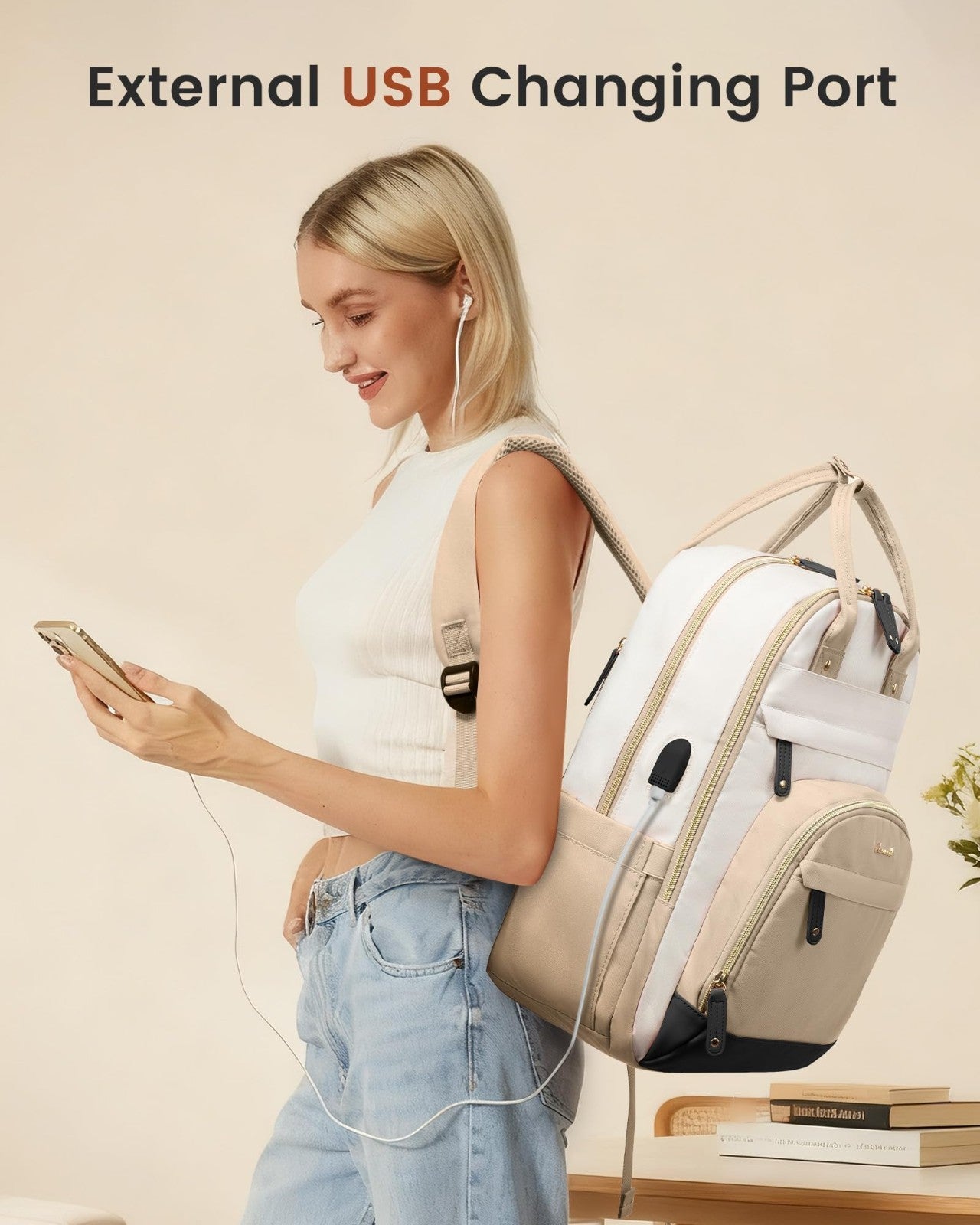 Stylish Women's Laptop Backpack   Fits 17" Laptops, Waterproof, Anti Theft, Trav2