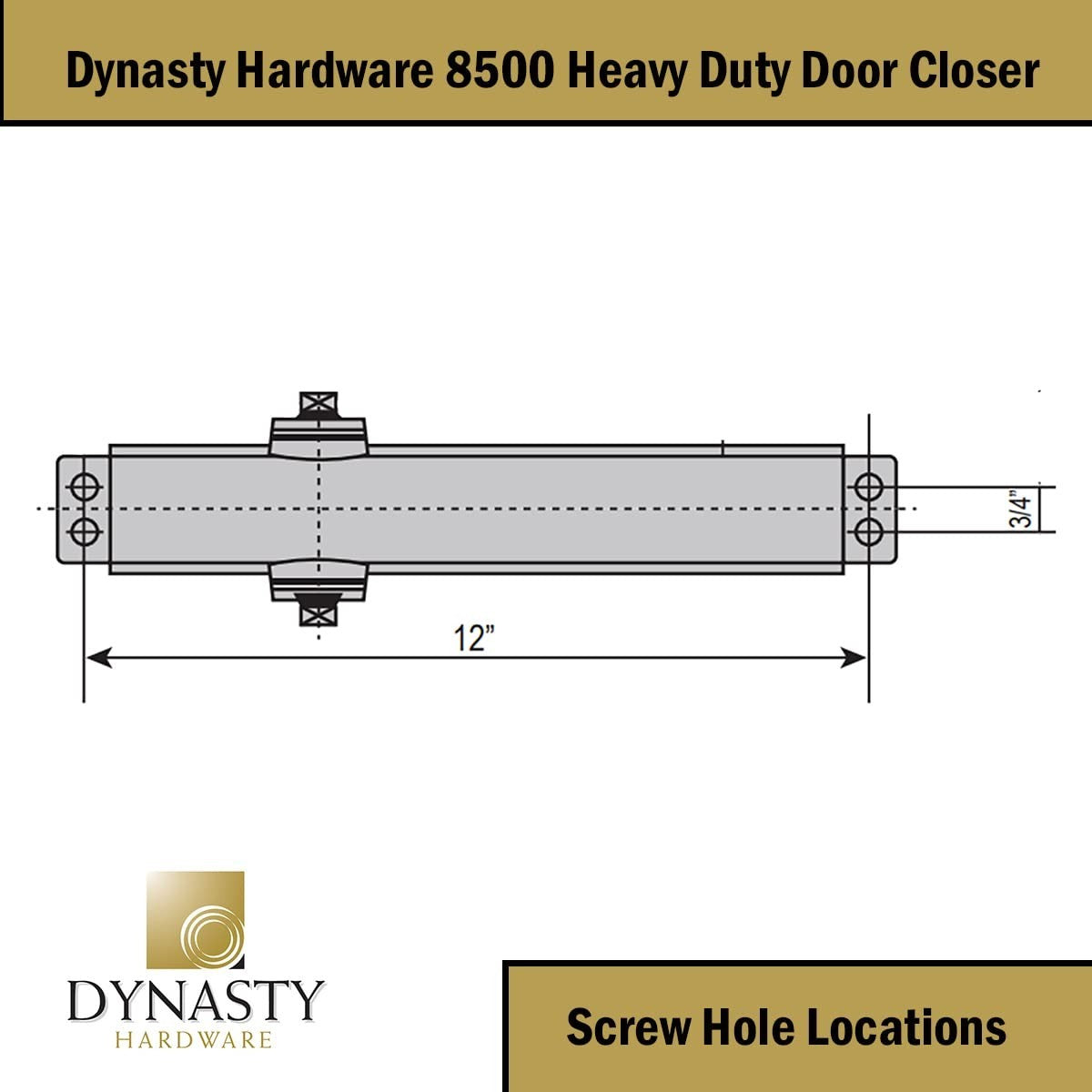 Heavy Duty Hydraulic Door Closer, Adjustable Spring Size 1 6, ADA Compliant, Bla3