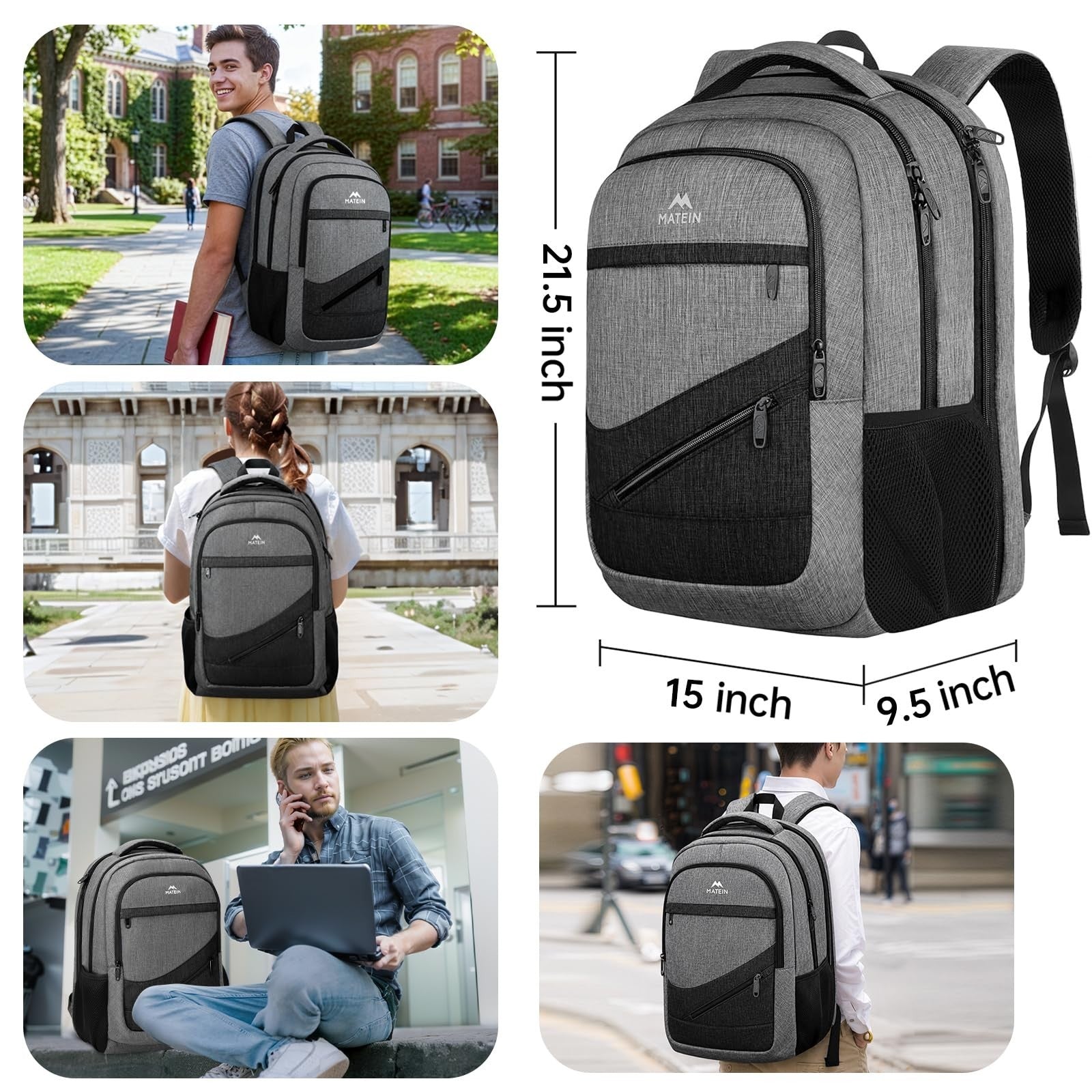 Extra Large 18" Laptop Backpack, Airplane Approved Carry On, Travel Bag, Durable8