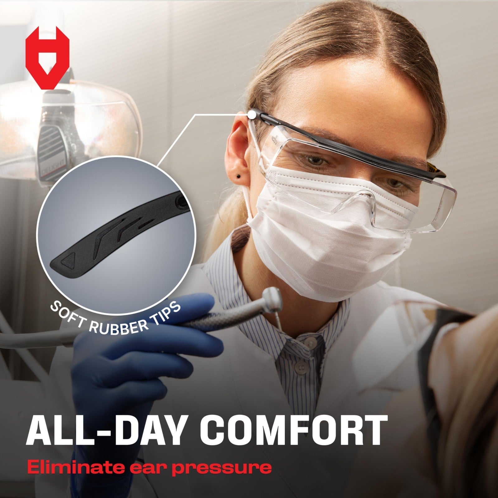 Anti Fog Safety Glasses Over Glasses, Scratch Resistant, UV Protection, ANSI Z876
