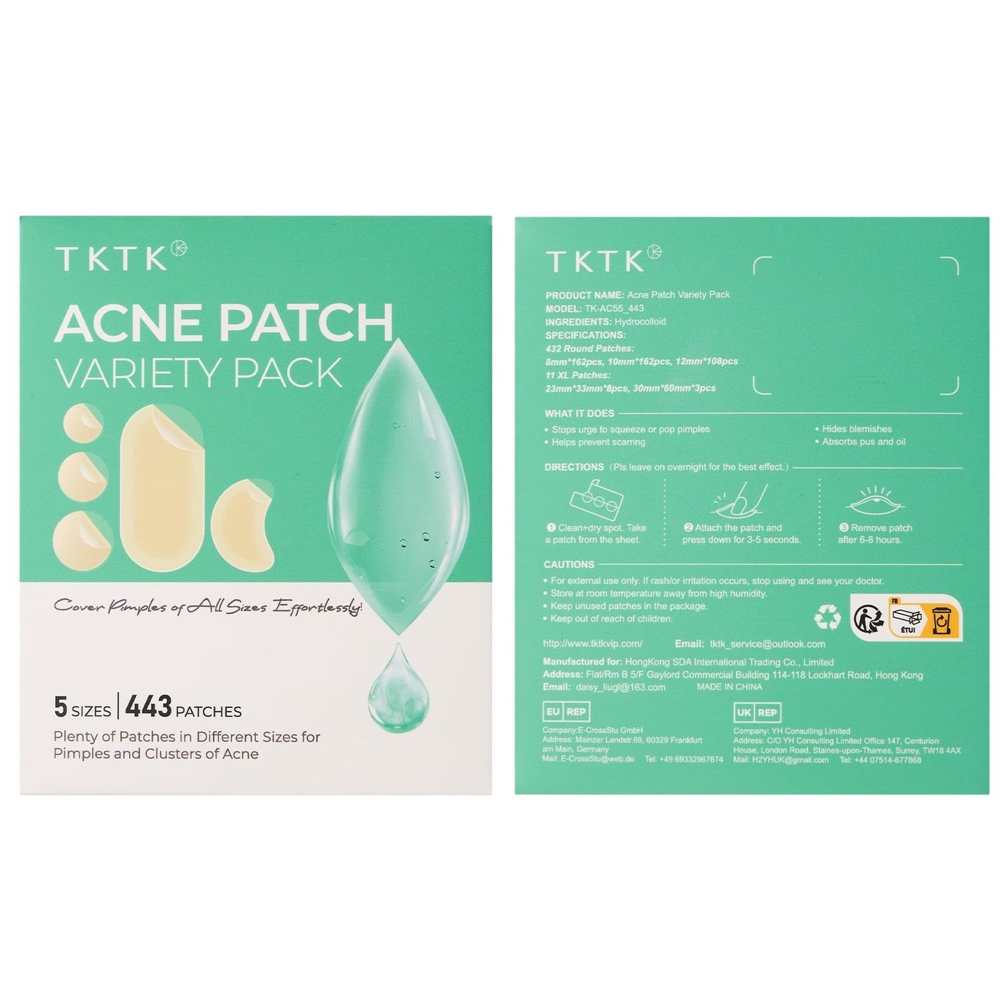443 Count Hydrocolloid Pimple Patches for Face   Acne Treatment Cover Patch Bulk8