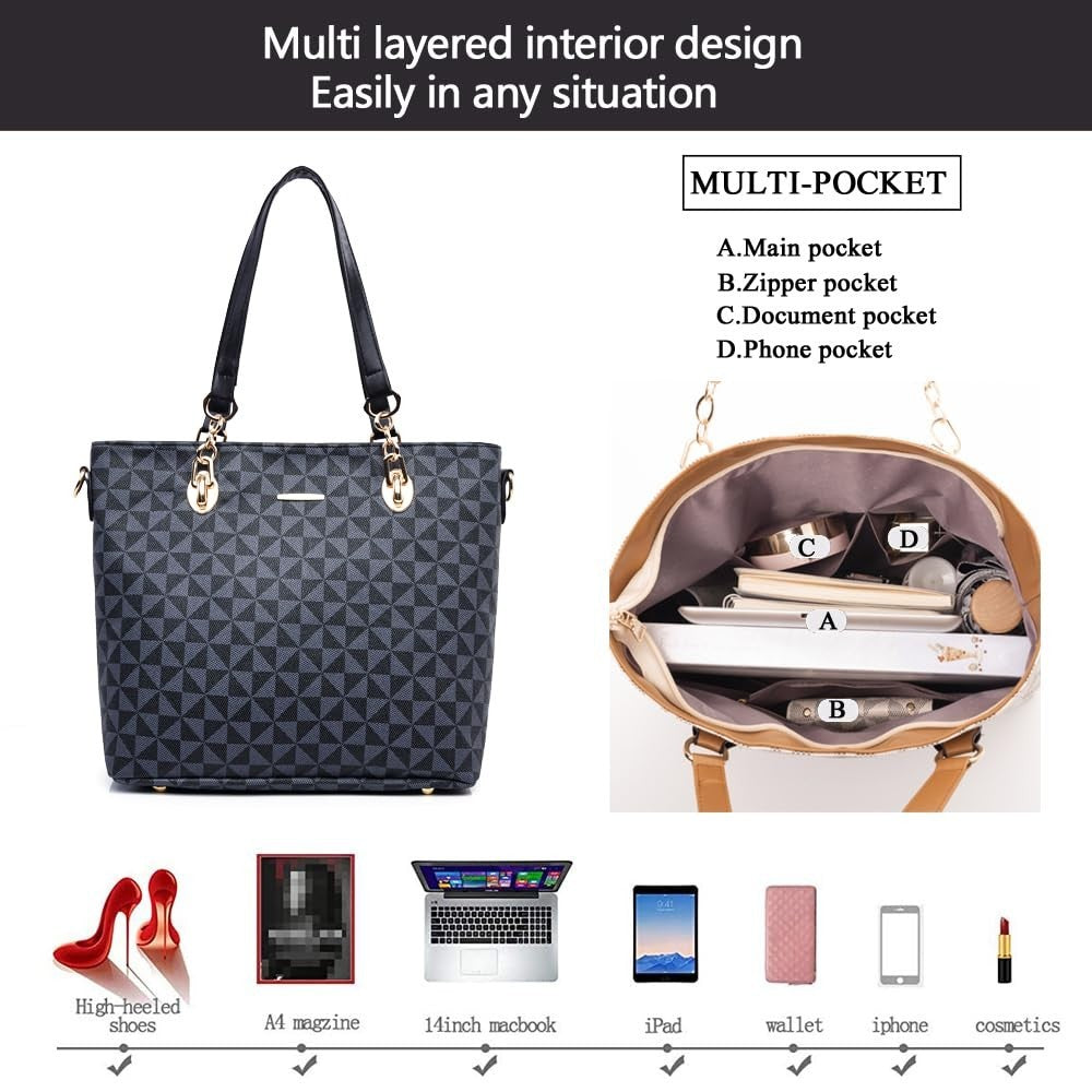Designer Handbags for Women - Satchel Tote Shoulder Bag, Stylish Purse, Top Hand4