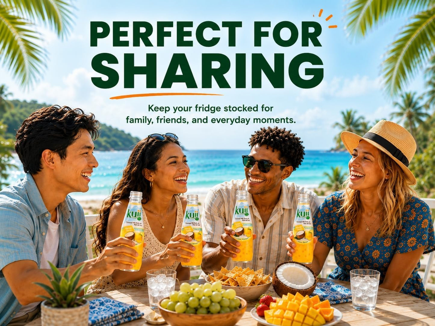Mango Coconut Milk Drink with Nata de Coco & Bottle Opener - 12 Pack Refreshing3