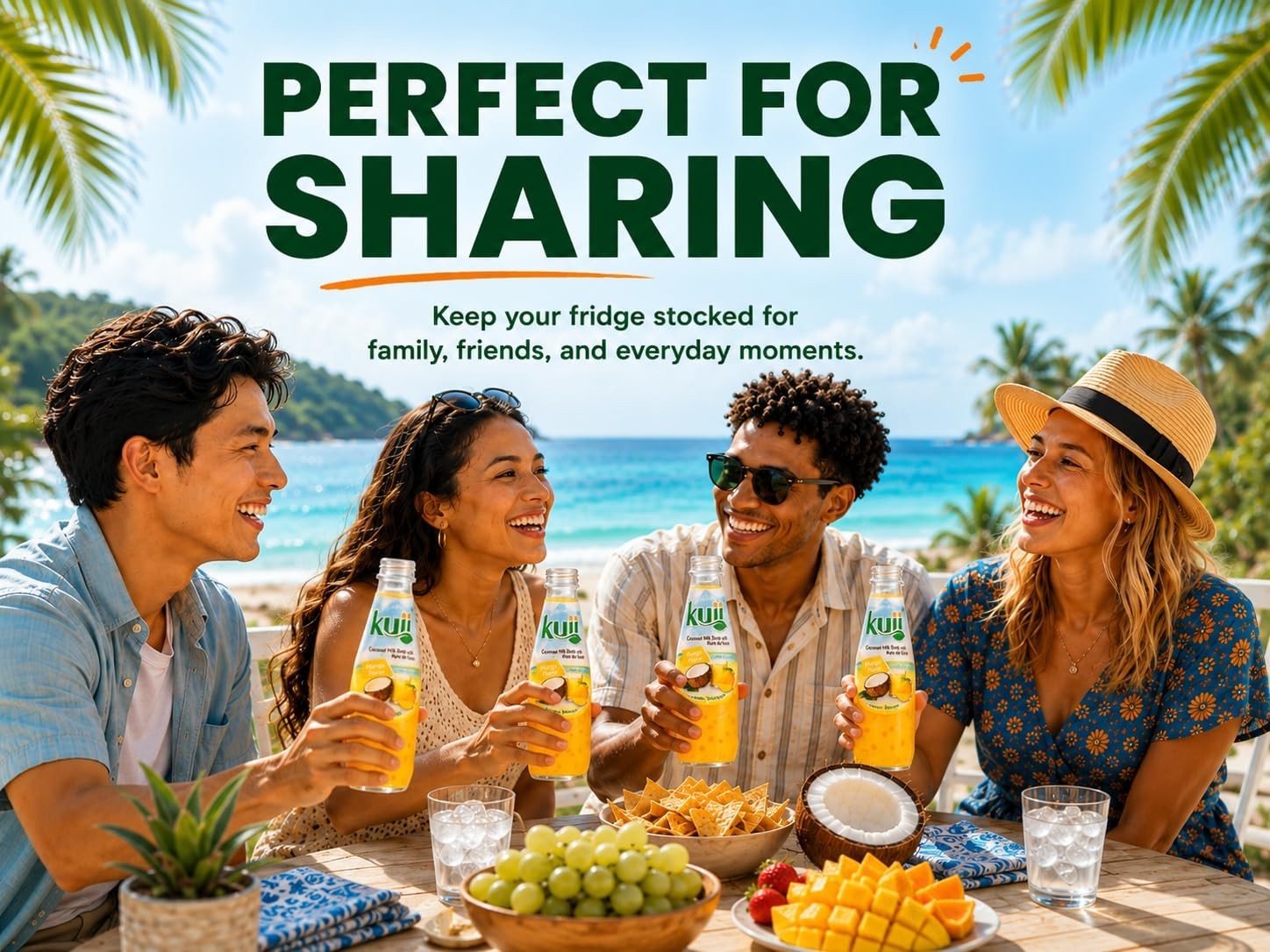 Mango Coconut Milk Drink with Nata de Coco & Bottle Opener - 12 Pack Refreshing3