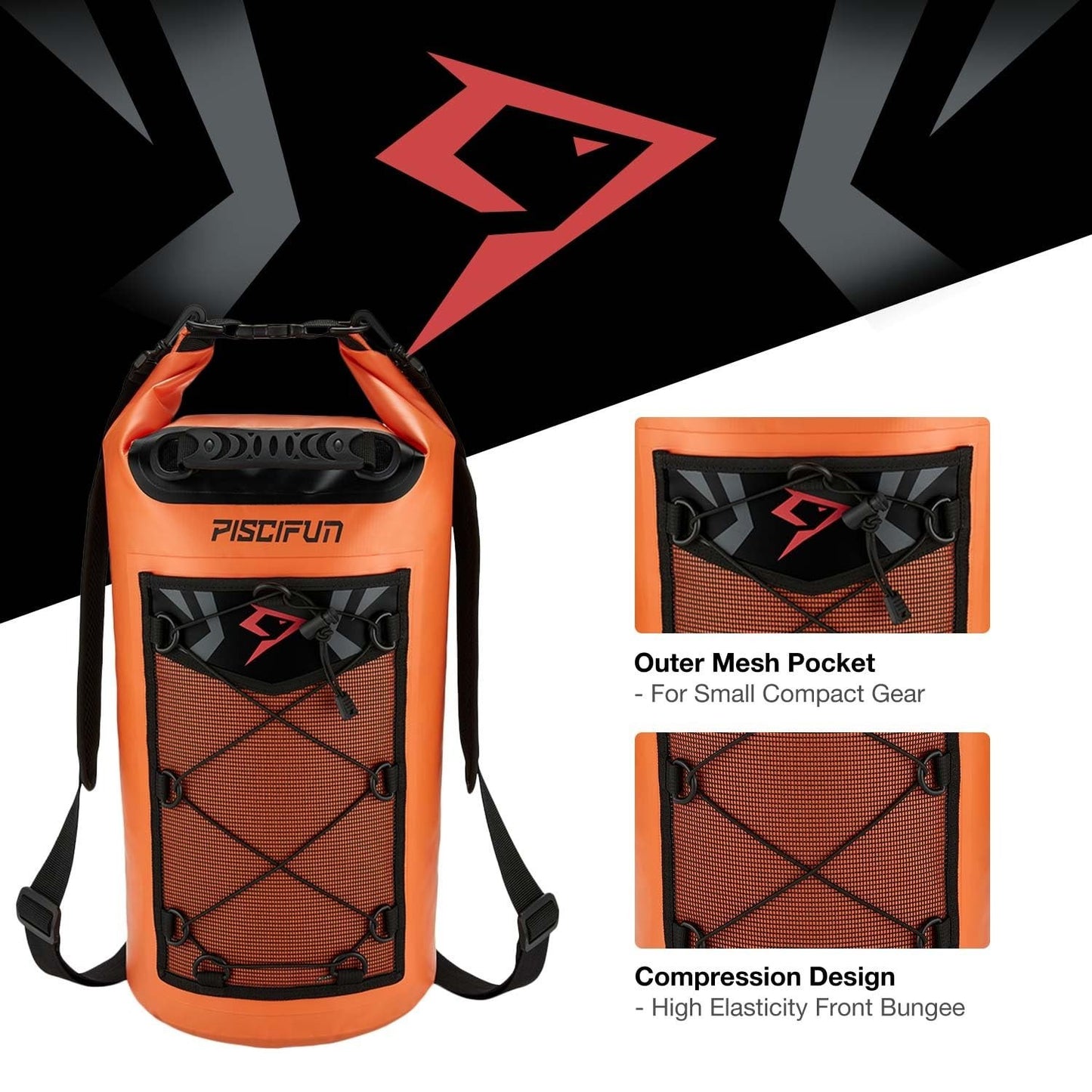 Waterproof Floating Backpack 10L/20L/30L/40L with Phone Case for Kayaking & Fish5