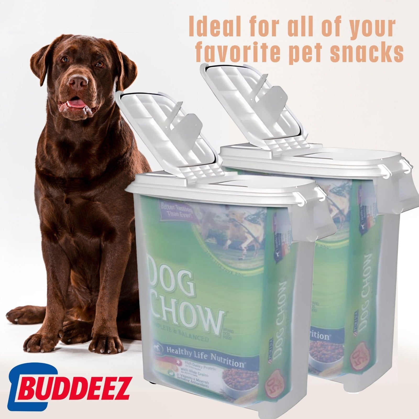 Airtight Rolling Pet Food Storage Container 50 Quart with Scoop   Dog Cat Food B3
