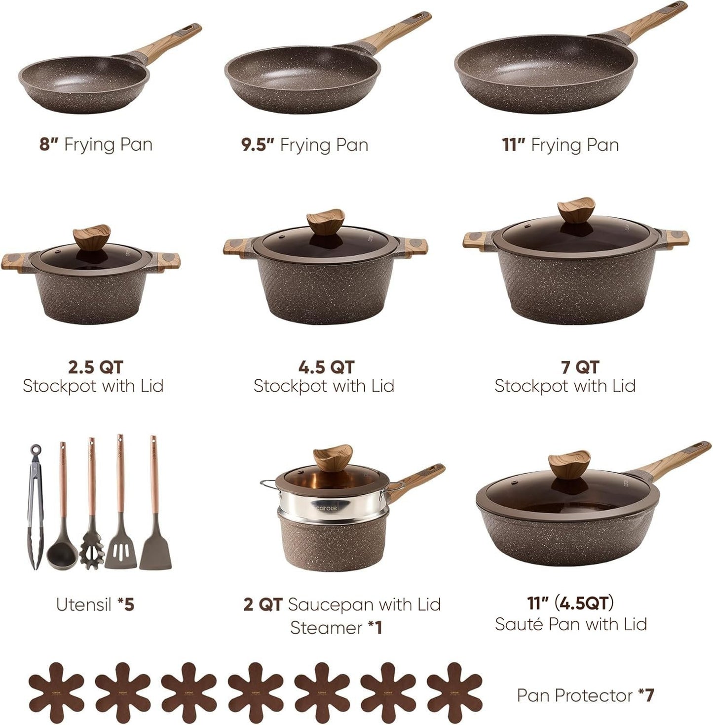 26pcs Nonstick Cookware Set | Induction Pots & Pans, Durable, Easy Release, Even1