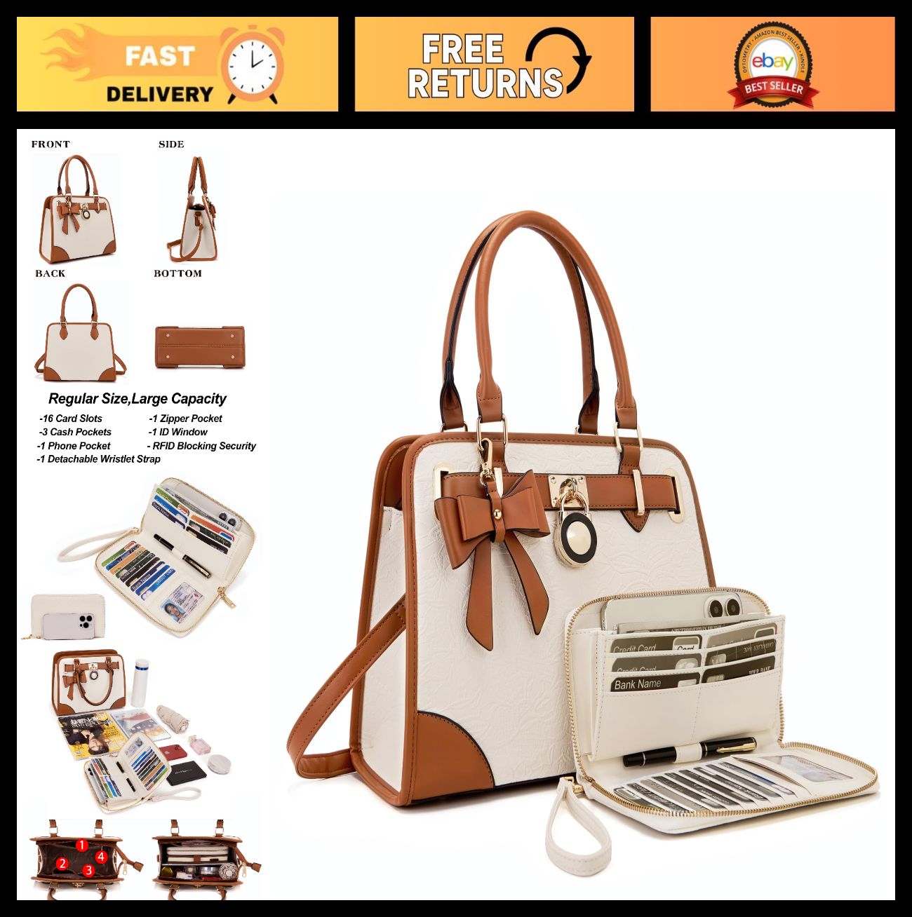 Versatile Women's Handbag - Stylish Tote, Satchel & Shoulder Bag Wallet0