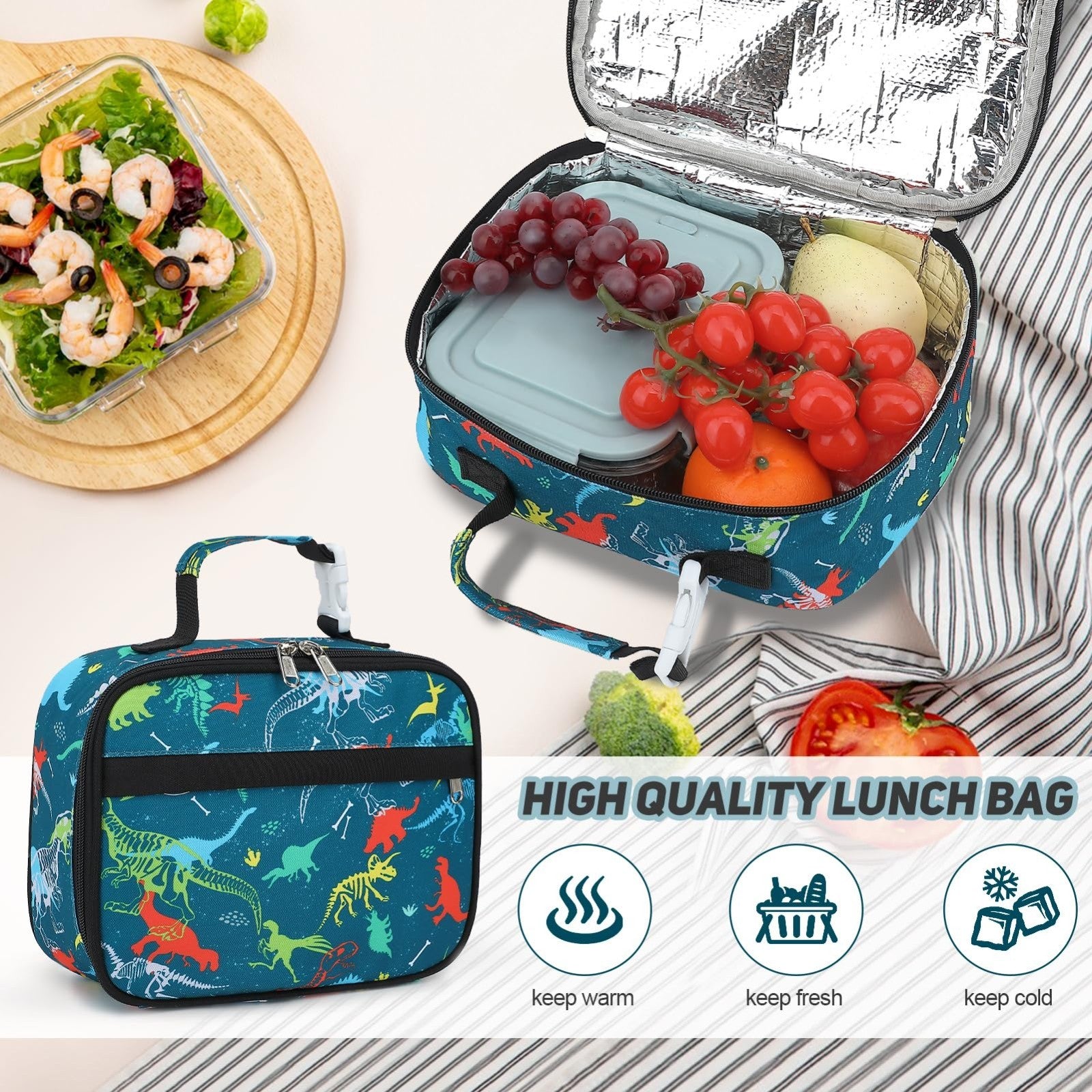 Luminous Boys Backpack Set   3PCS with Lunch Box & Pencil Case   School Gear6