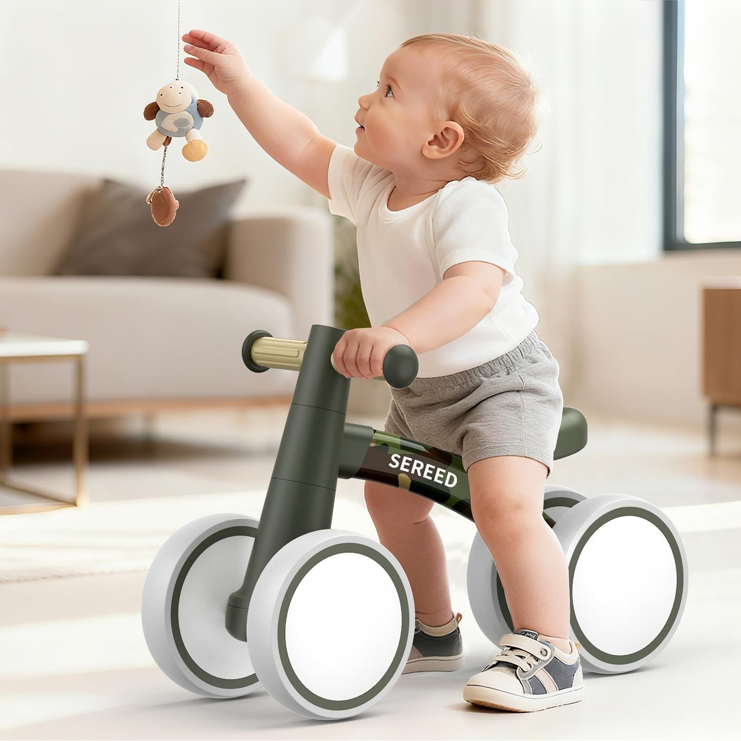 Toddler Balance Bike for 1 Year Old   4 Wheels, First Bike Gift for Boys & Girls5