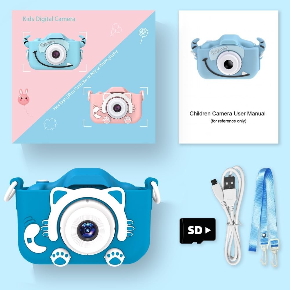Kids Digital Camera for 3 8 Year Olds, Fun Video Camcorder with Soft Cover, Grea6