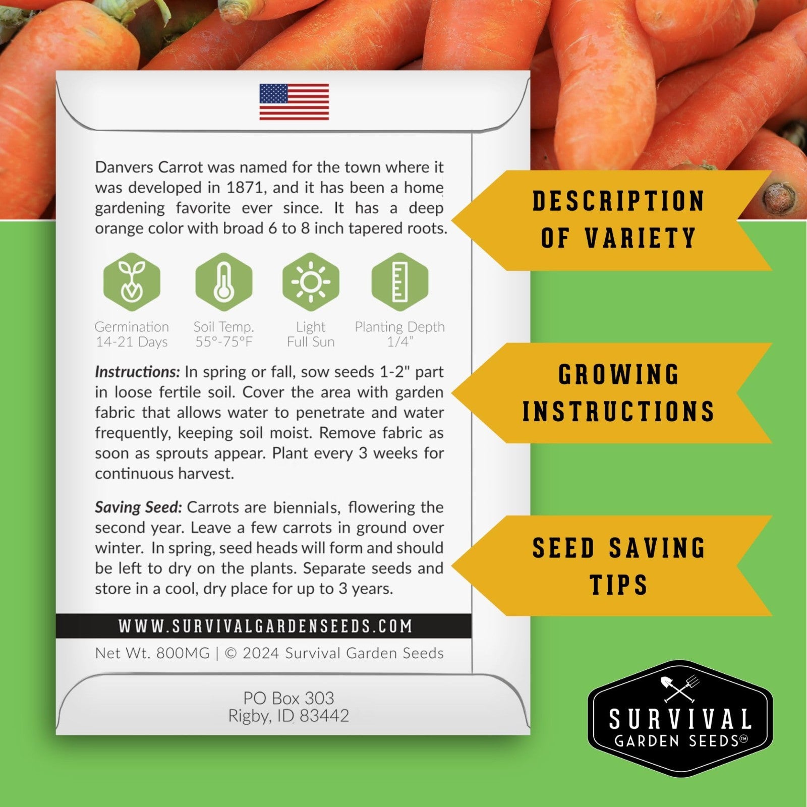 Heirloom Survival Garden Seeds Starter Pack - Protein, Grain, Root & Oilseed Cro2