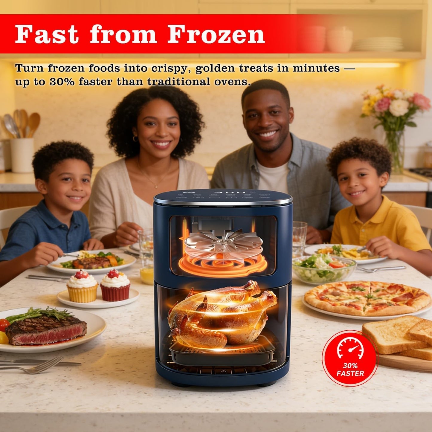 6Qt Air Fryer with Viewing Window, 12 Cooking Presets, 1700W, Nonstick Basket6
