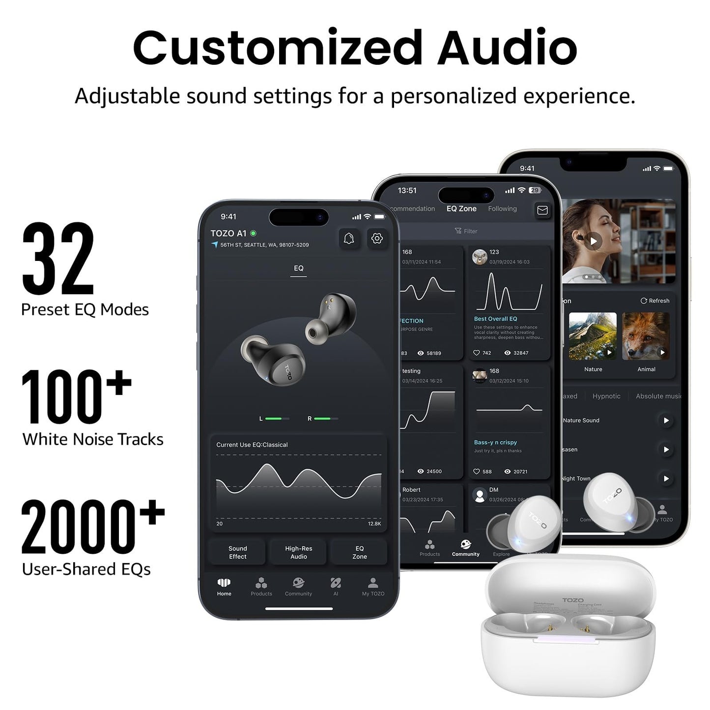 Wireless Earbuds Bluetooth 5.3, IPX5 Waterproof, AI Call Mics, Premium Sound, Ch7