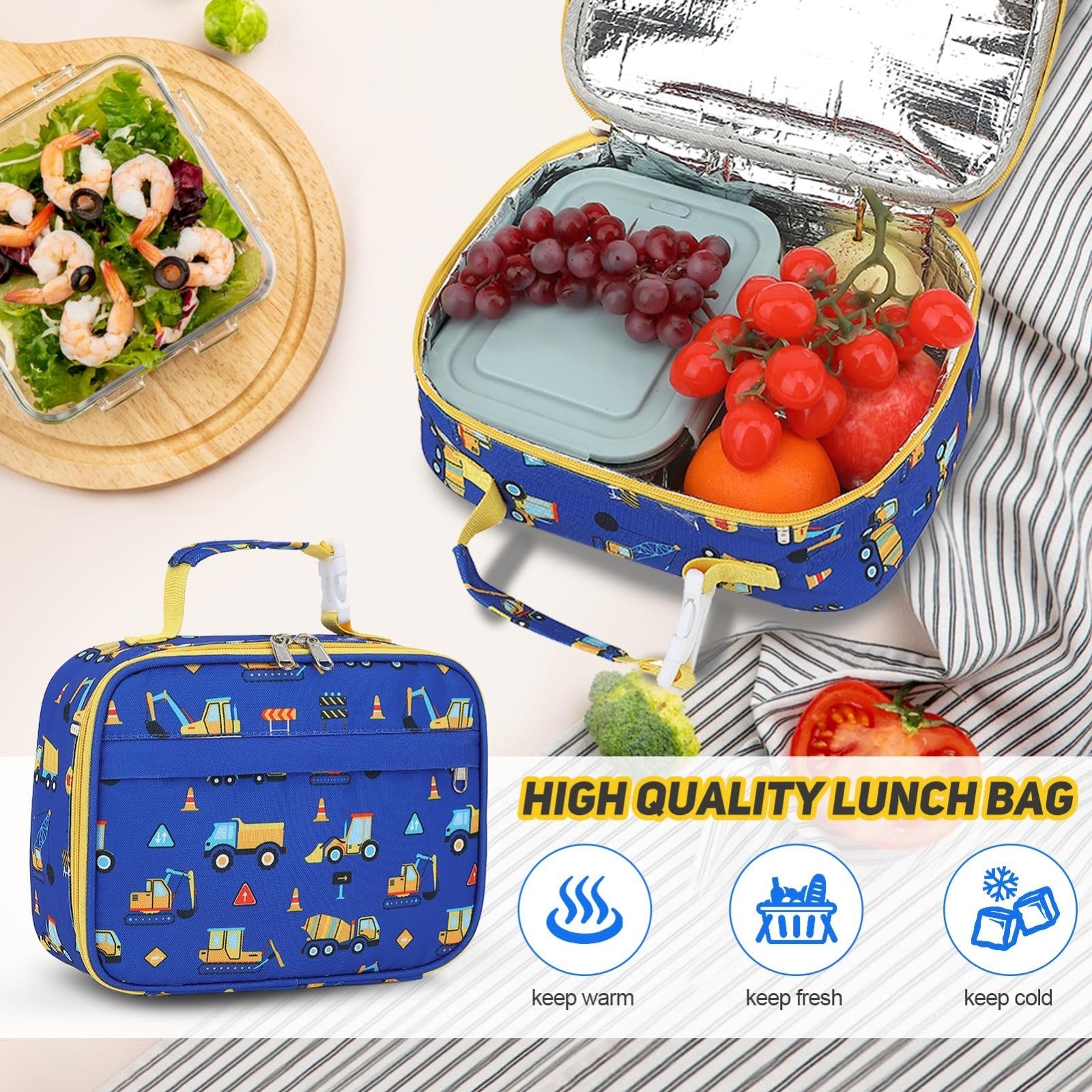 Luminous Backpack Set for Boys   3PCS with Lunch Box & Pencil Case, School Gear5