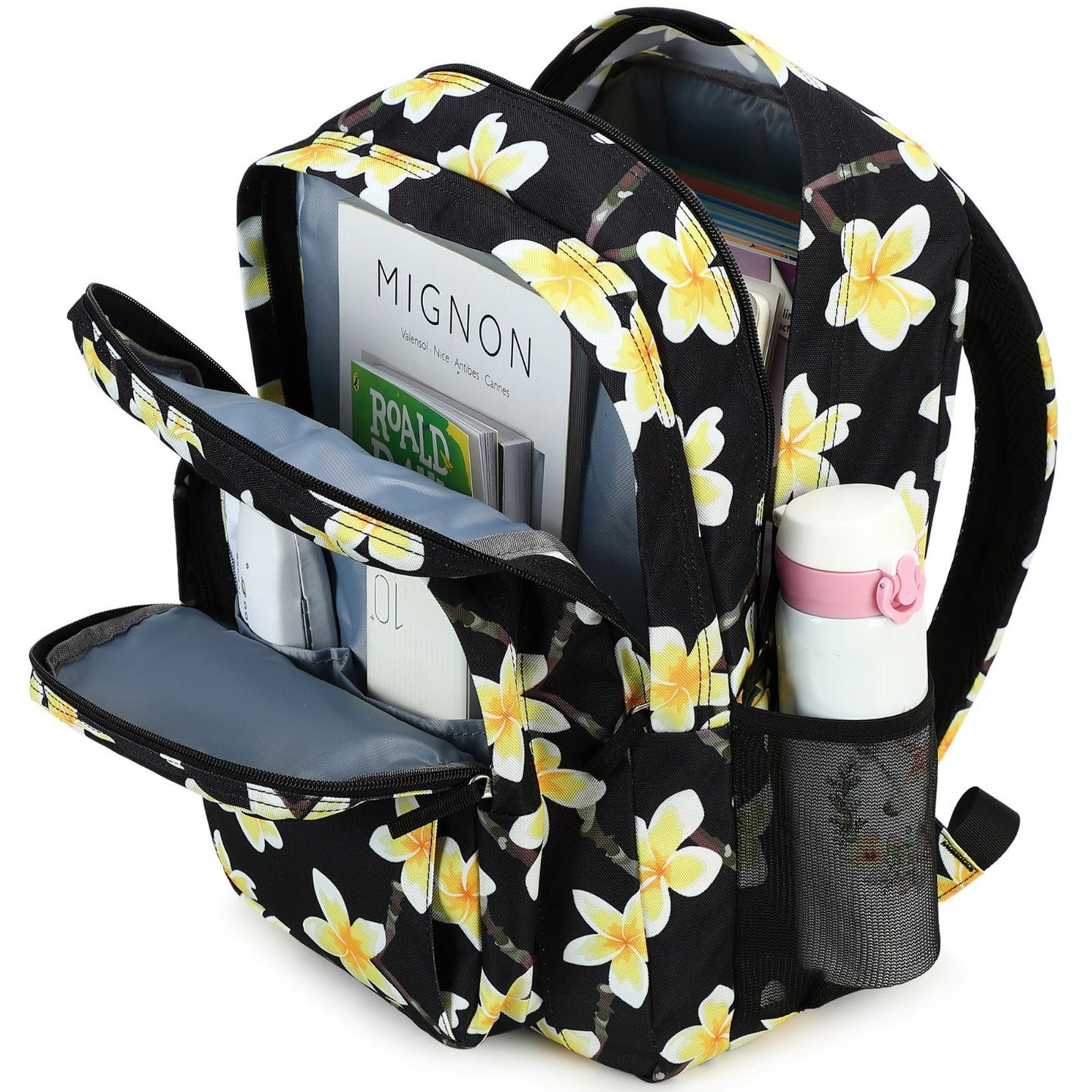Floral Women's School Backpack   Water Resistant Bookbag for College & Teens4