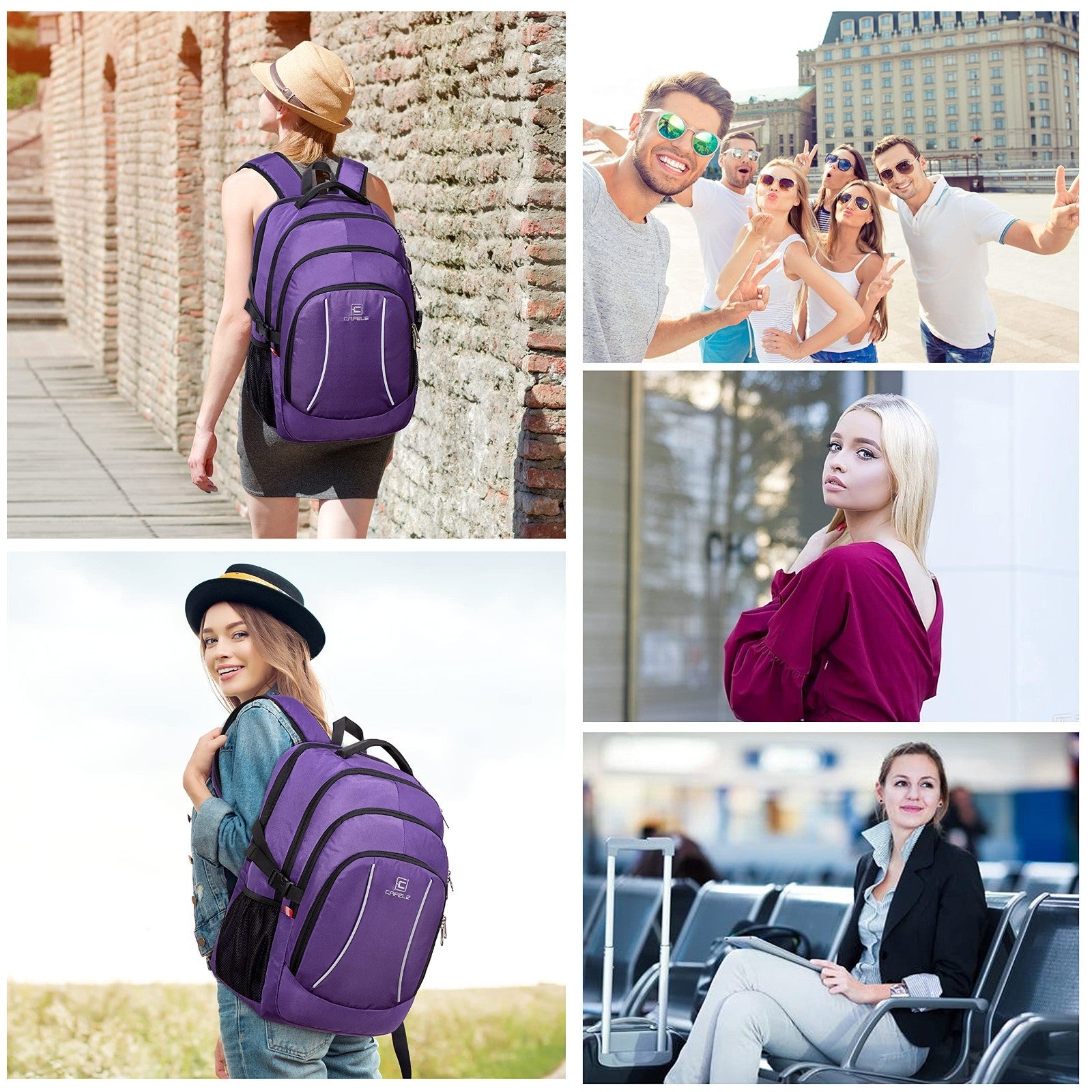Large Capacity Travel Laptop Backpack 17.3"   RFID Anti Theft, Water Resistant,5