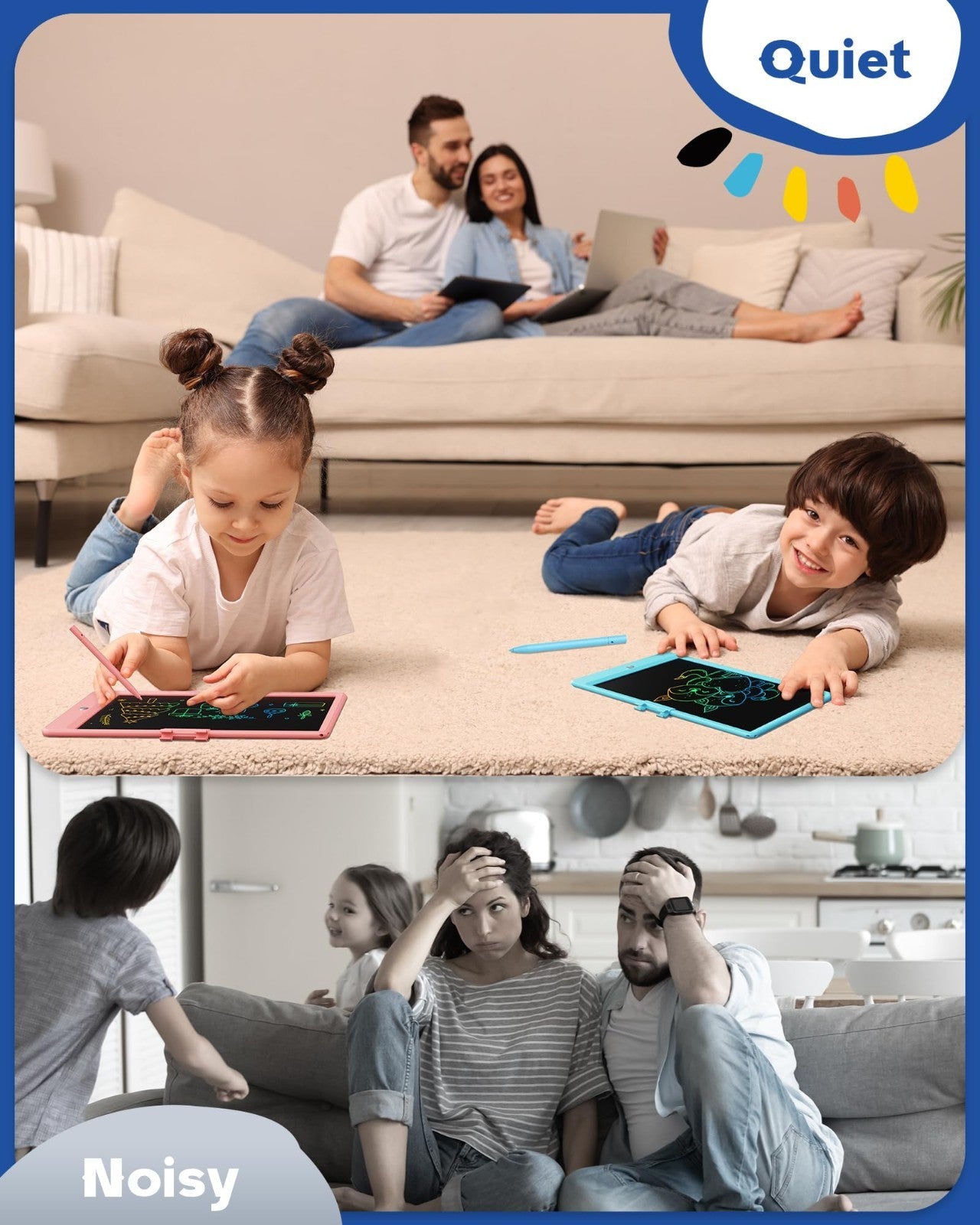 10" LCD Writing Tablet Doodle Board for Kids, Educational Drawing Pad Gift 3 8Y5